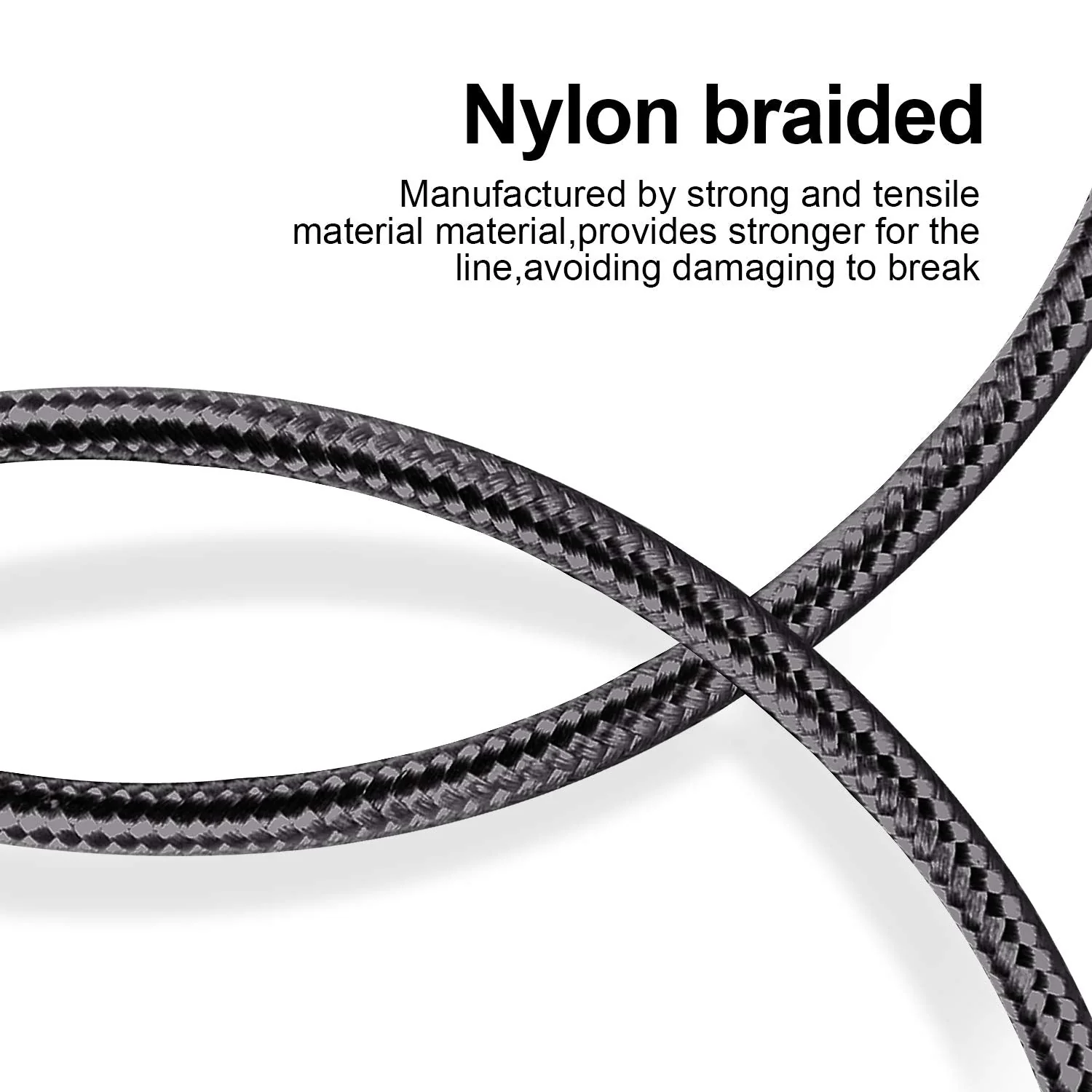 cugunu iPhone Charger, 5 Pack 3/3/6/6/10FT Apple MFi Certified USB Lightning Cable Nylon Braided Fast Charging Cord Compatible for iPhone 14/13/12/11/X/Max/8/7/6/5/SE/Plus/iPad - Black USB-A to L - Image 2