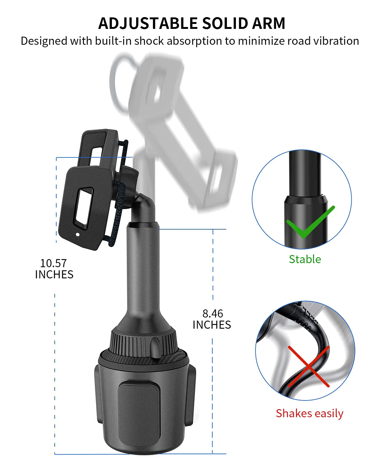 Cup Holder Tablet Mount, APPS2Car Universal Tablet Cup Holder Mount Adjustable Cup Tablet Mount Cradle for Car/Truck Compatible with 4.7-12.9 inch Tablets, iPad Mini/Air/Pro, iPhone, All Smartphones - Image 3