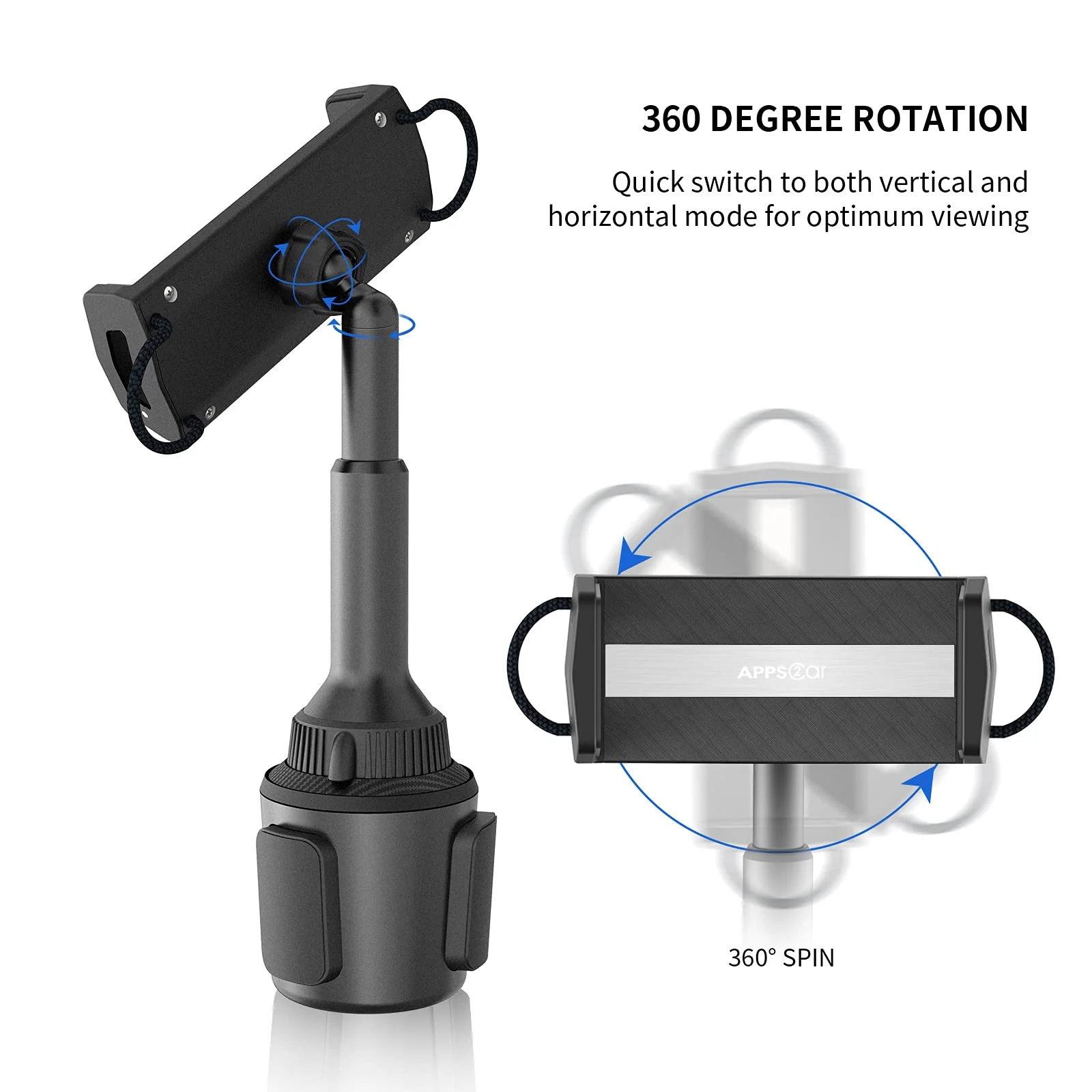 Cup Holder Tablet Mount, APPS2Car Universal Tablet Cup Holder Mount Adjustable Cup Tablet Mount Cradle for Car/Truck Compatible with 4.7-12.9 inch Tablets, iPad Mini/Air/Pro, iPhone, All Smartphones - Image 7