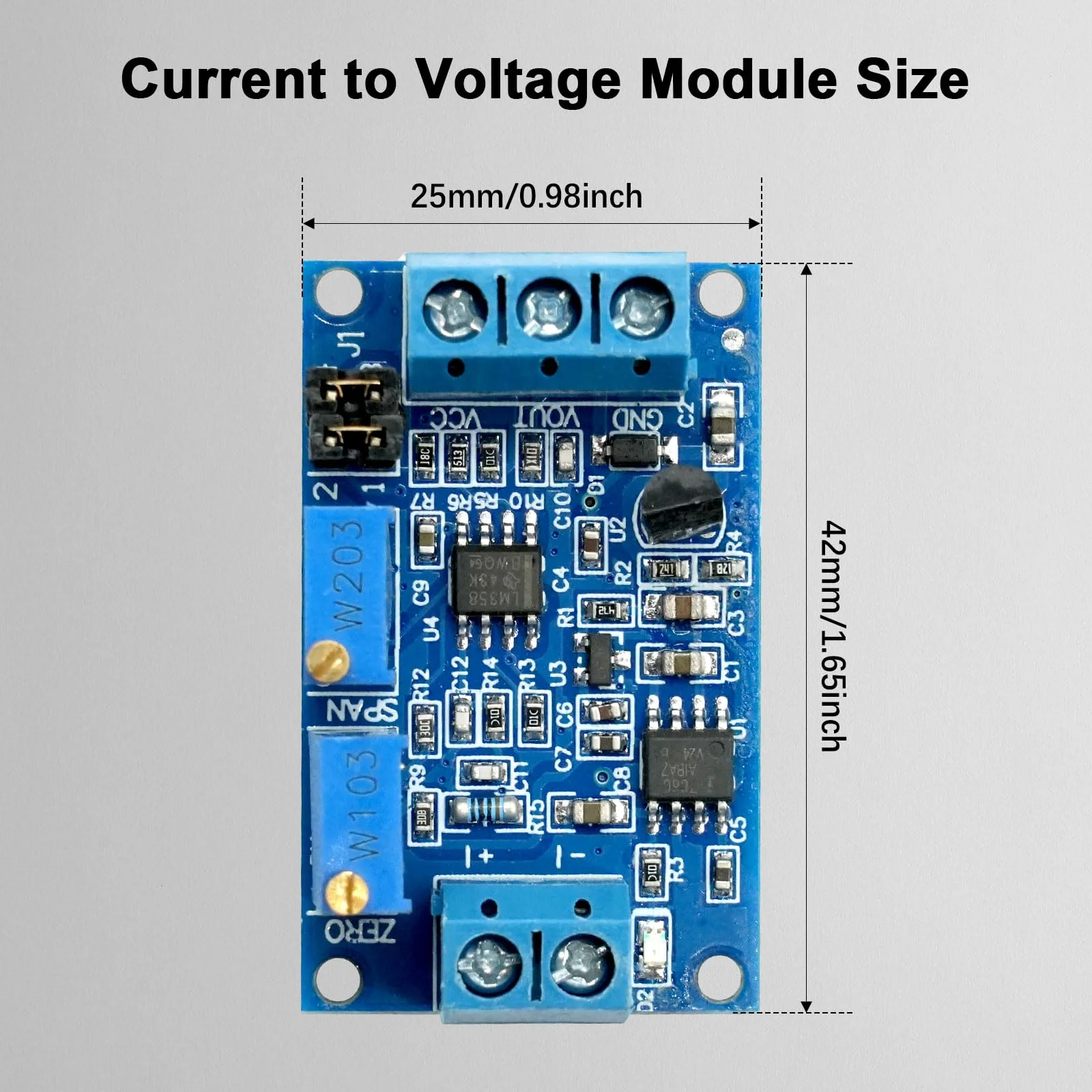 Current to Voltage Module AYWHP 2 Pieces Current Voltage Converter Module 0/4-20mA to 0-3.3V 5V 10V Current Transformer Signal Conversion Board - Image 2