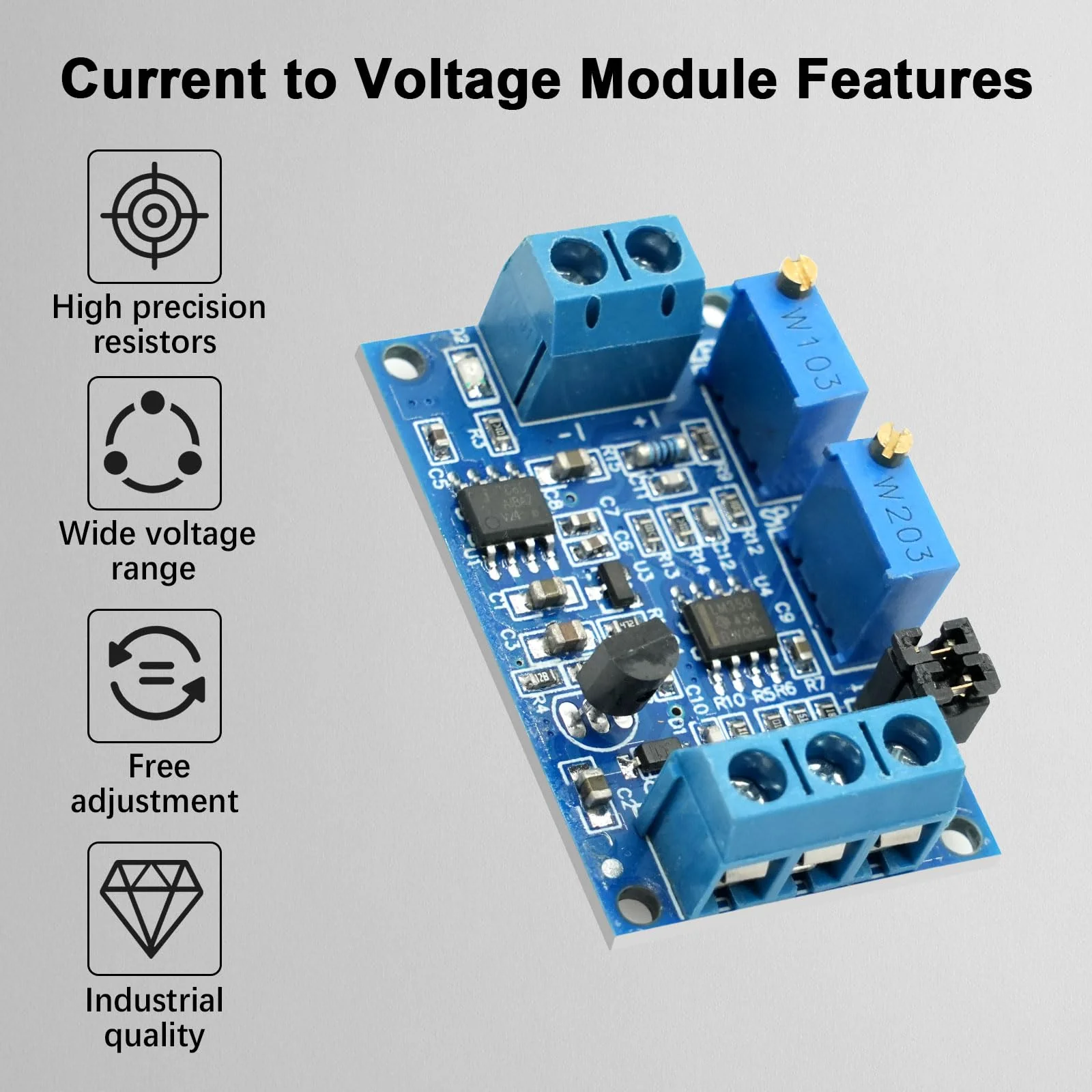 Current to Voltage Module AYWHP 2 Pieces Current Voltage Converter Module 0/4-20mA to 0-3.3V 5V 10V Current Transformer Signal Conversion Board - Image 6
