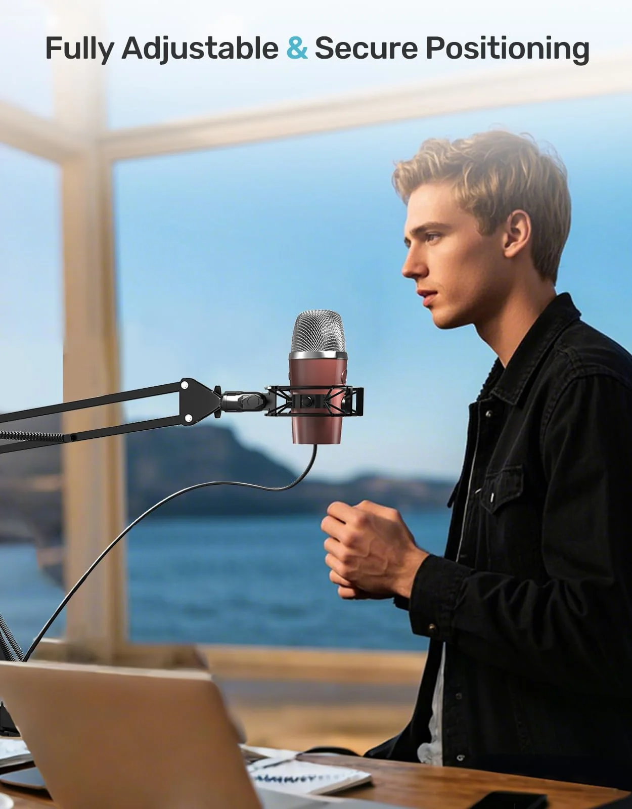 Custom Built for Blue Nano Microphone Shock Mount with Pop Filter, Anti-Vibration Suspension Elastic Shock Mount Holder Clip Mic Mount Stand with 3/8" or 1/4" Screw Adapter Compatible with Nano - Image 4