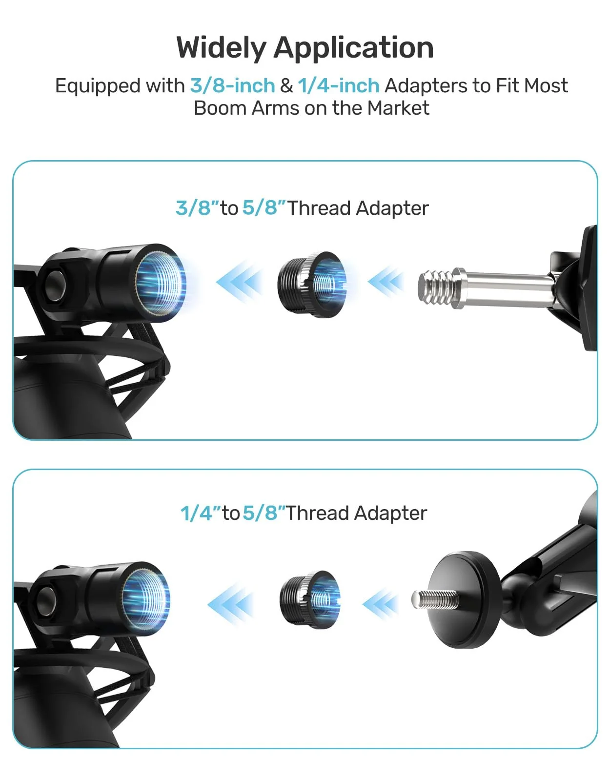 Custom Built for Blue Yeti Shock Mount with Pop Filter, 2025 Upgrade Anti-Vibration Suspension Elastic Shock Mount Holder Clip Mics Stand with Screw Adapter Compatible with Yeti Microphone Blue Yeti Shock Mount with Windscreen - Image 7