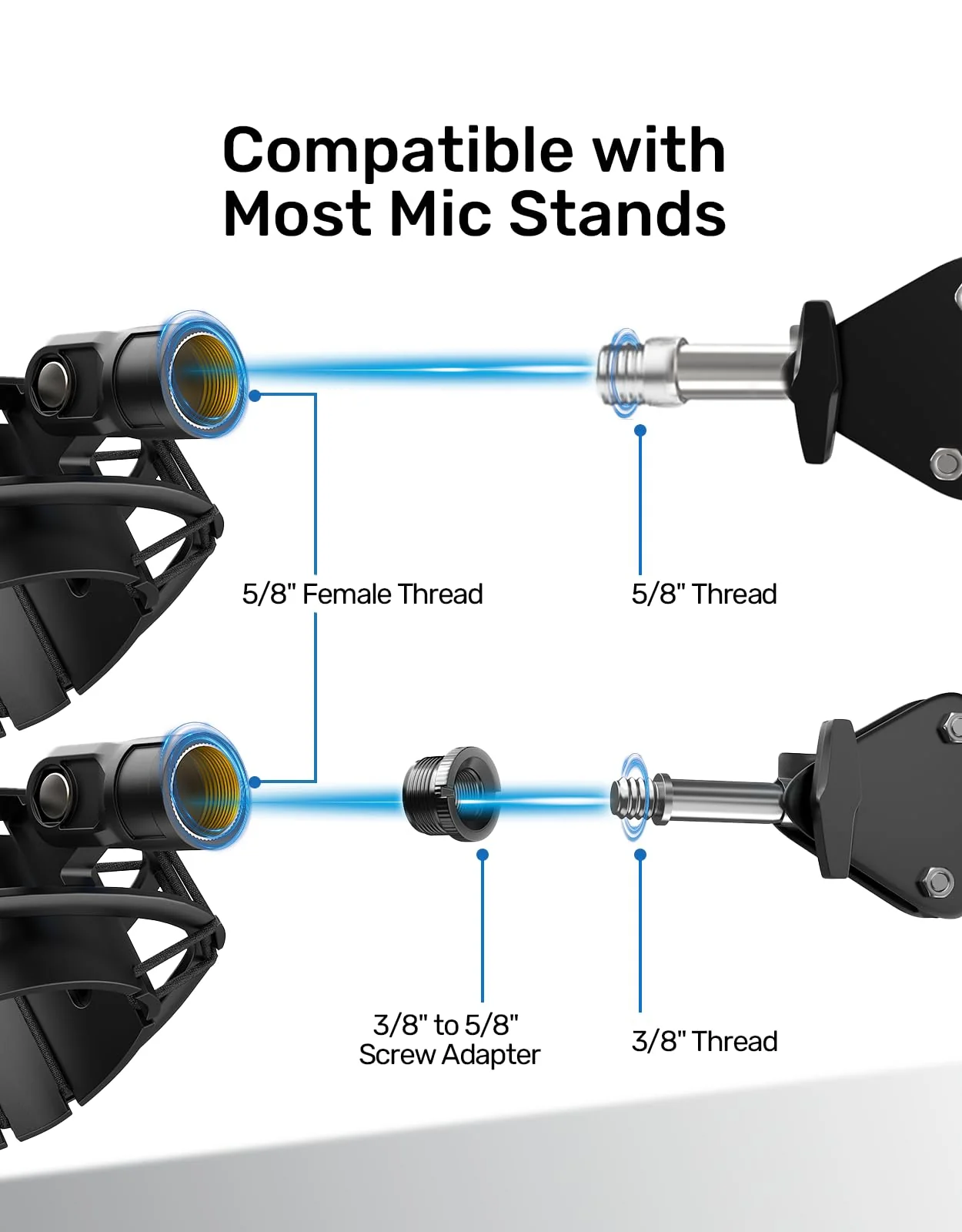 Custom Built for Blue yeti x Shock Mount, 2025 Upgrade Anti-Vibration Suspension Elastic Shock Mount Holder Clip Mics Stand Compatible with Blue yeti x Microphone - Image 6