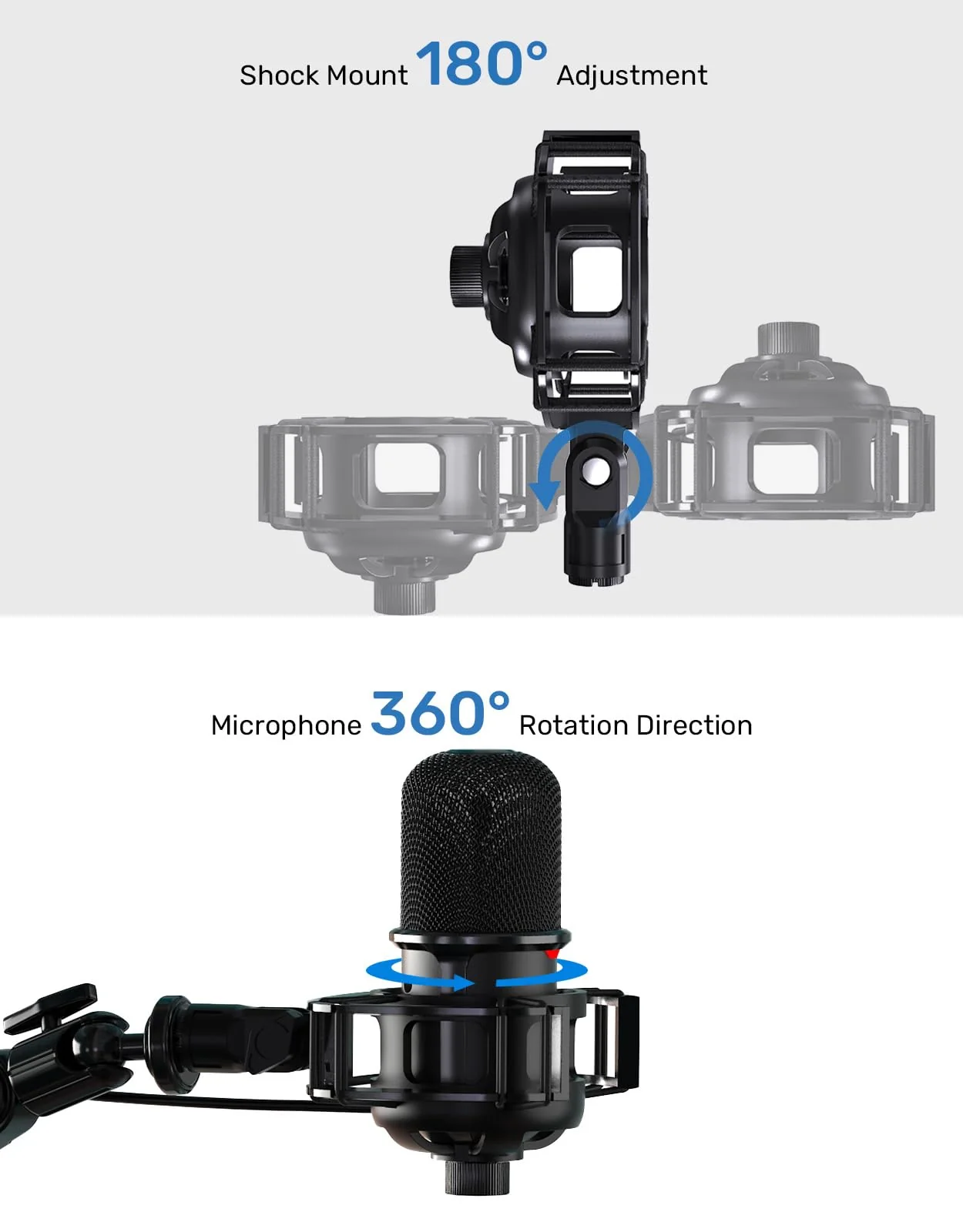 Custom Built for HyperX SoloCast Shock Mount, 2025 Upgrade Anti-Vibration Suspension Elastic Shock Mount Holder Clip Mics Stand Compatible with SoloCast Microphone - Image 4