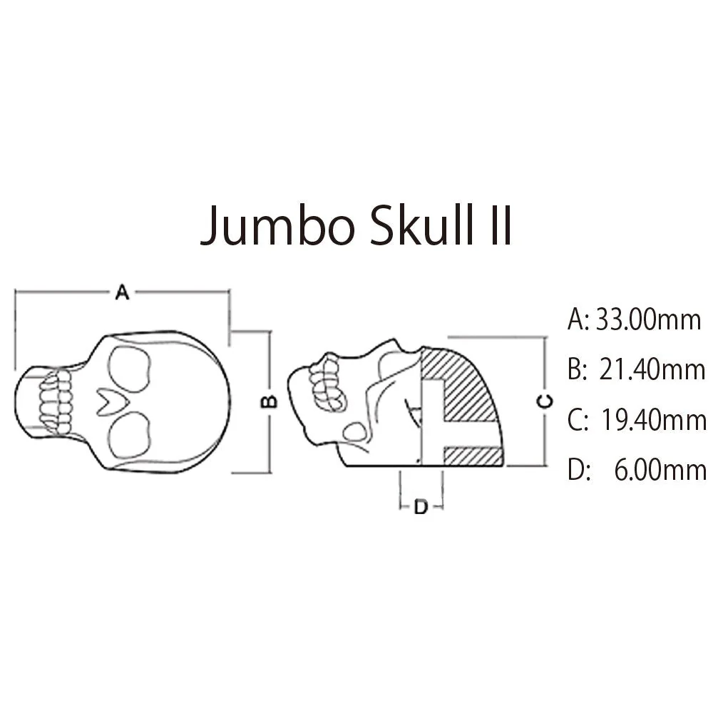 Custom Guitar Knob - JUMBO SKULL II ON CHROME, KCJSII-0410 - Image 3