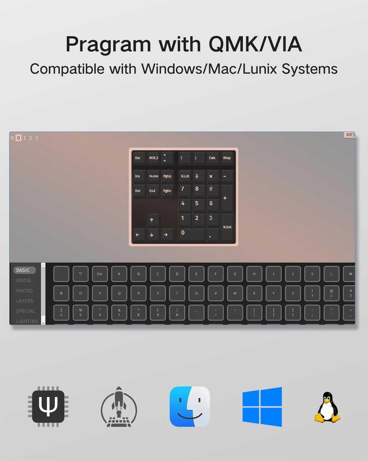 Custom Mechanical Number Pad, QMK/VIA Programmable Wired Numpad, 34 Key Hot Swappable USB Numeric Keypad with PBT Keycaps RGB Backlit Number Pad for Laptop, MacBook,PC Desktop - Image 2