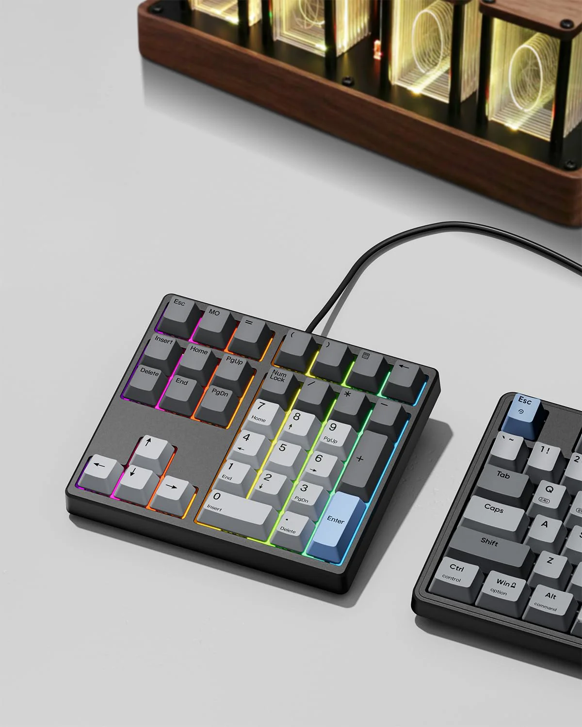 Custom Mechanical Number Pad, QMK/VIA Programmable Wired Numpad, 34 Key Hot Swappable USB Numeric Keypad with PBT Keycaps RGB Backlit Number Pad for Laptop, MacBook,PC Desktop - Image 5