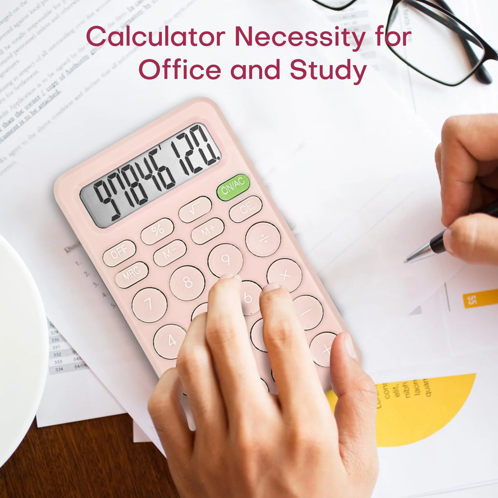 Cute Calculator, Basic Four Function Calculator for Teachers Students Basics Office, Small Handheld Calculator, 8 Digit with LCD Display, Sensitive Button, 5.5×3.2 inches Pink - Image 6
