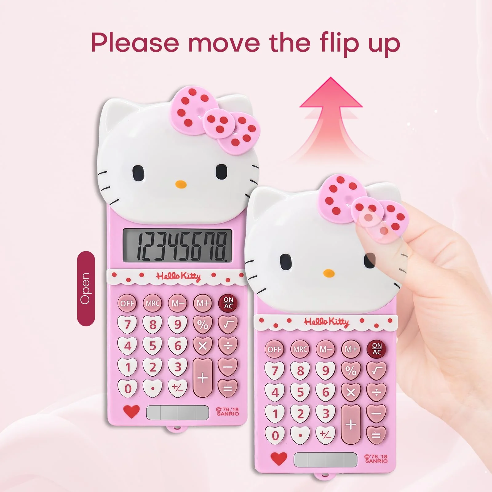 Cute Calculators, 8 Digit with LCD Display for Teachers Student Basic Office, Kids Calculator, Calculator for School, Mini Calculator, Cartoon Calculator, Handheld Calculator 5.9×2.6 inch Pink FG-Pink - Image 3