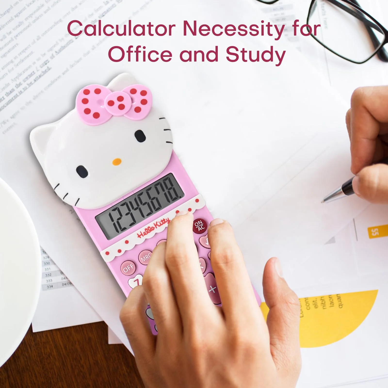 Cute Calculators, 8 Digit with LCD Display for Teachers Student Basic Office, Kids Calculator, Calculator for School, Mini Calculator, Cartoon Calculator, Handheld Calculator 5.9×2.6 inch Pink FG-Pink - Image 6