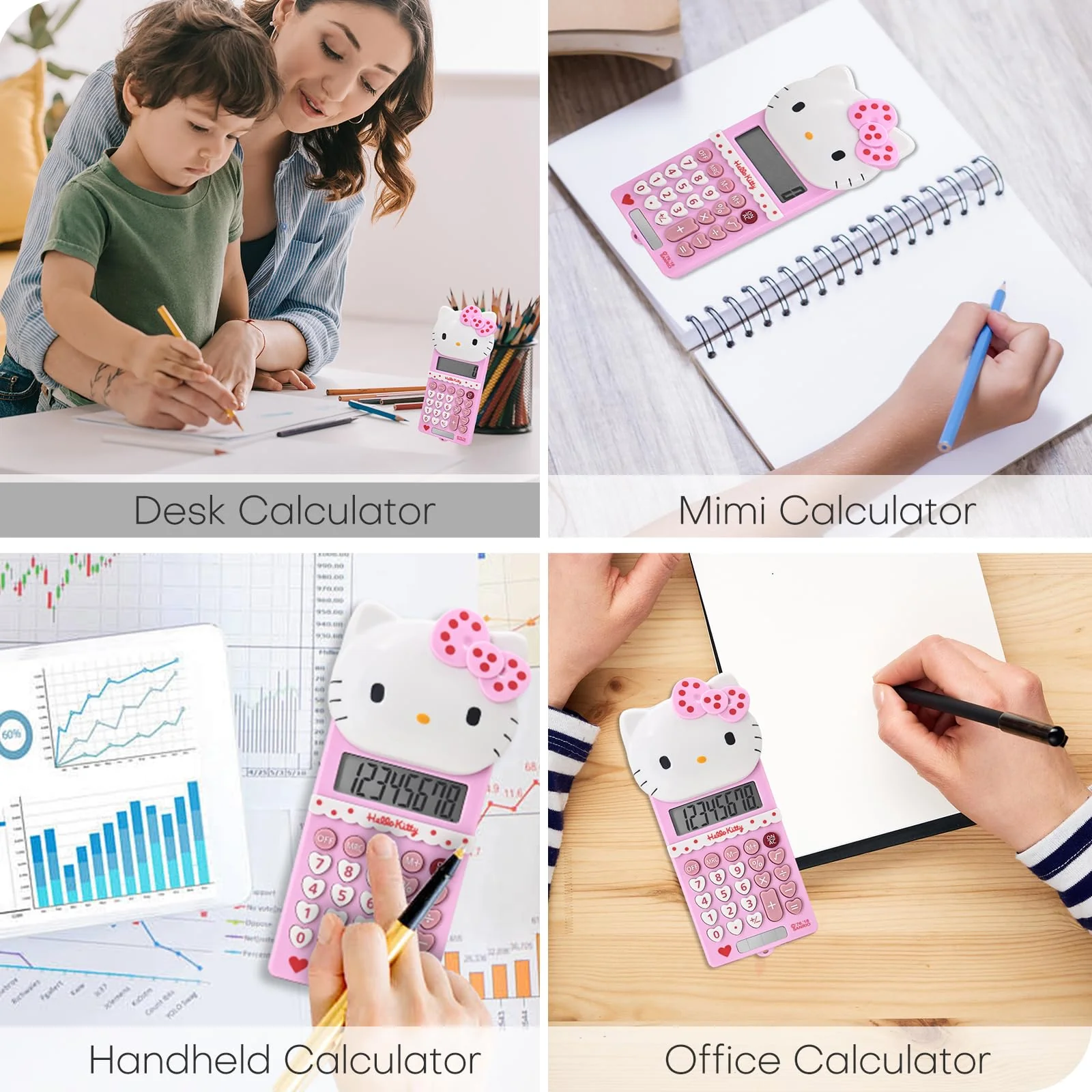 Cute Calculators, 8 Digit with LCD Display for Teachers Student Basic Office, Kids Calculator, Calculator for School, Mini Calculator, Cartoon Calculator, Handheld Calculator 5.9×2.6 inch Pink FG-Pink - Image 7