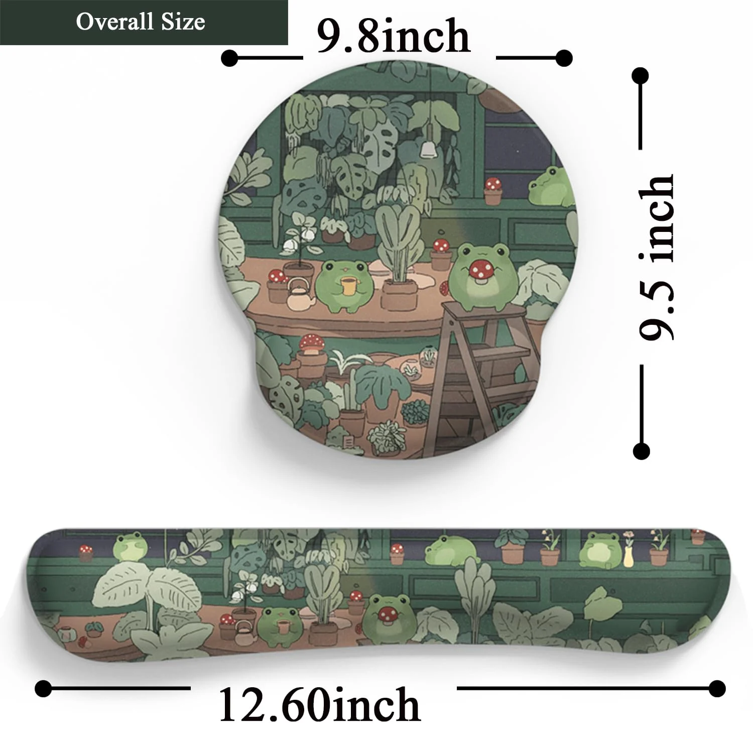 Cute Frog Mouse Pad with Wrist Rest Kawaii Green Decor Pain Relief Mat, Ergonomic Mouse Pad for Desk Computer Keyboard Laptop, Desk Decor Office Accessories for Girl Wrist Rest for Computer Keyboard. - Image 4
