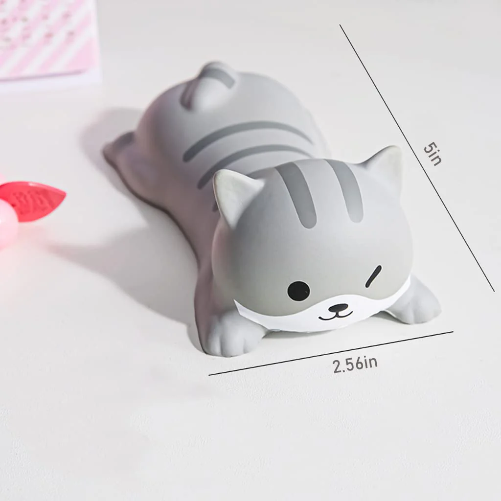Cute Wrist Rest Support for Mouse Keyboard Computer Elbow Pad Arm Rest for Desk Ergonomic Kawaii Office Supplies Slow Rising PU Mouse Pad Cat D - Image 3