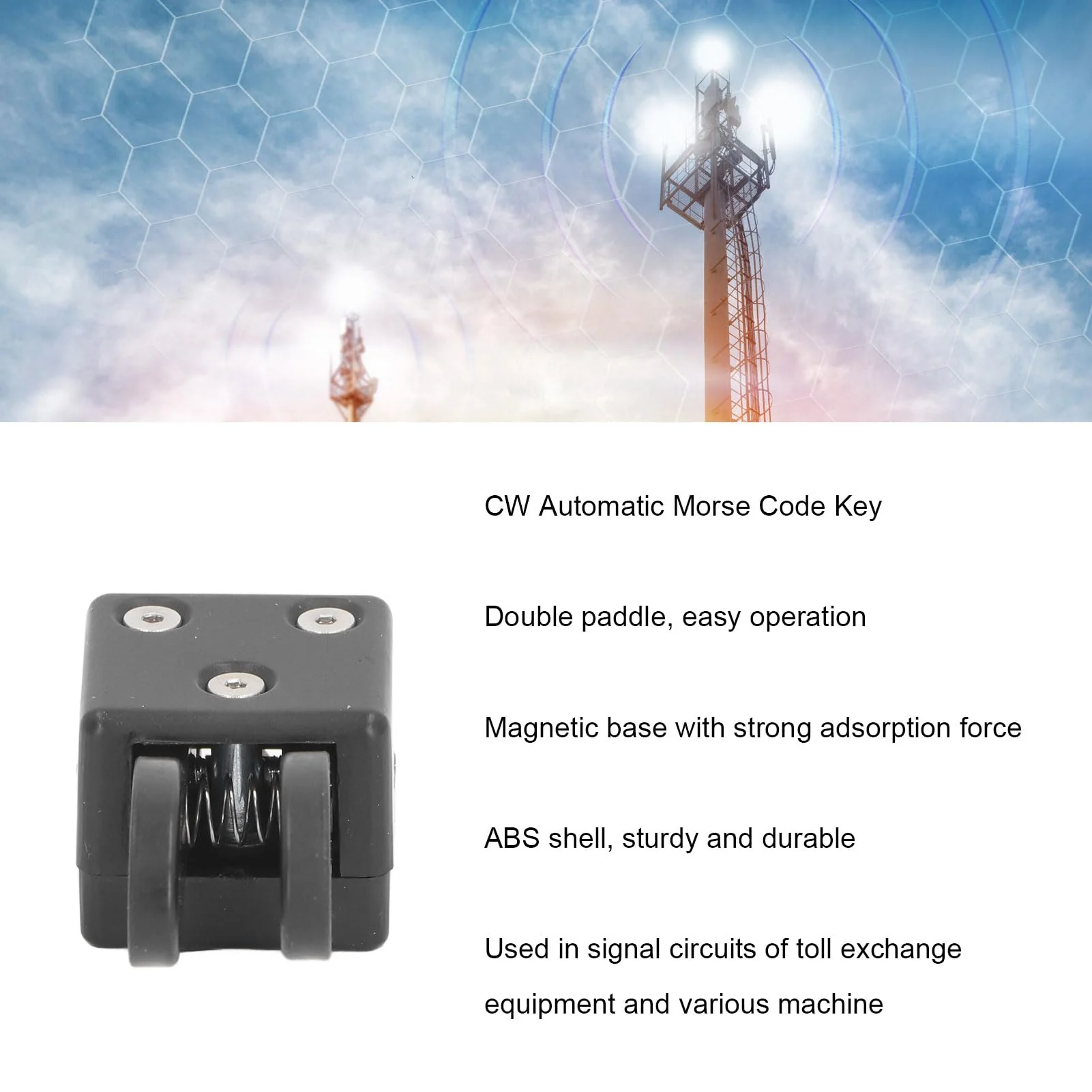 CW Morse Code Keys, CW Key Automatic Morse, Radio HAM Send Telegram Double Paddle Morse Code Key for Radio Experiment 3.5 Dual Channel Output Morse Code Keyer Radio - Image 3
