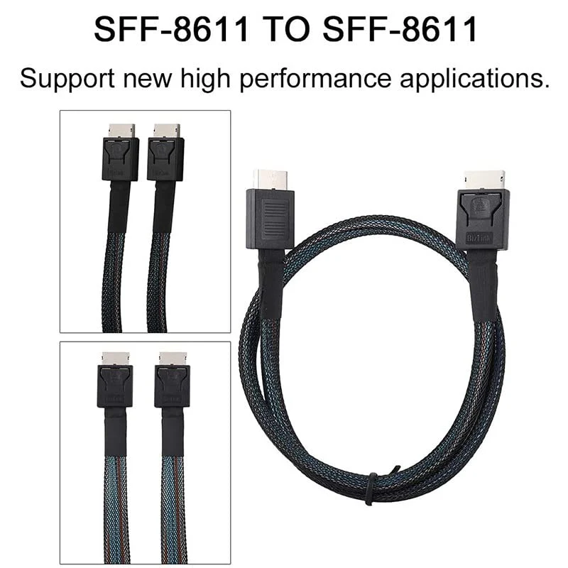 CY Cable OcuLink PCIe PCI-Express SFF-8611 4i to OcuLink SFF-8611 SSD Data Active Cable 50cm Oculink SFF-8611 to SFF-8611 - Image 6