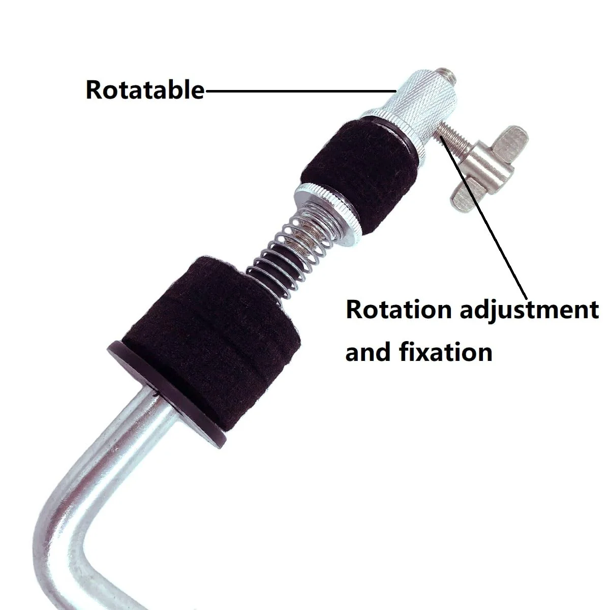 Cymbal Arm Cymbal Attachment Compatible with Hi-Hat Cymbal Closed Hi-Hat Arm Cymbal L-Arm Rod 11mm Diameter Cymbal Boom Arm for Drum Set Percussion Instruments Hardware Accessories - Image 3