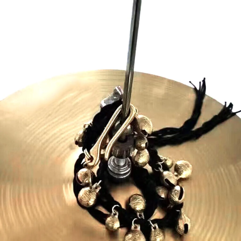 Cymbal Bells Jingle Tambourine Jingle Effect for Hi-hat Crashes Rides and Stacks Brass Bells Vintage Bells and Durable Braided Rope - Image 5