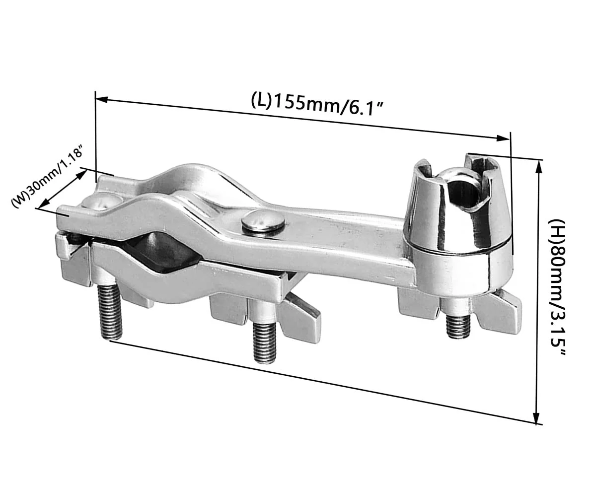 Cymbal Clamp Boom Arm Mount Bracket Holder Musical Percussion Drum Set Accessory Silver - Image 6