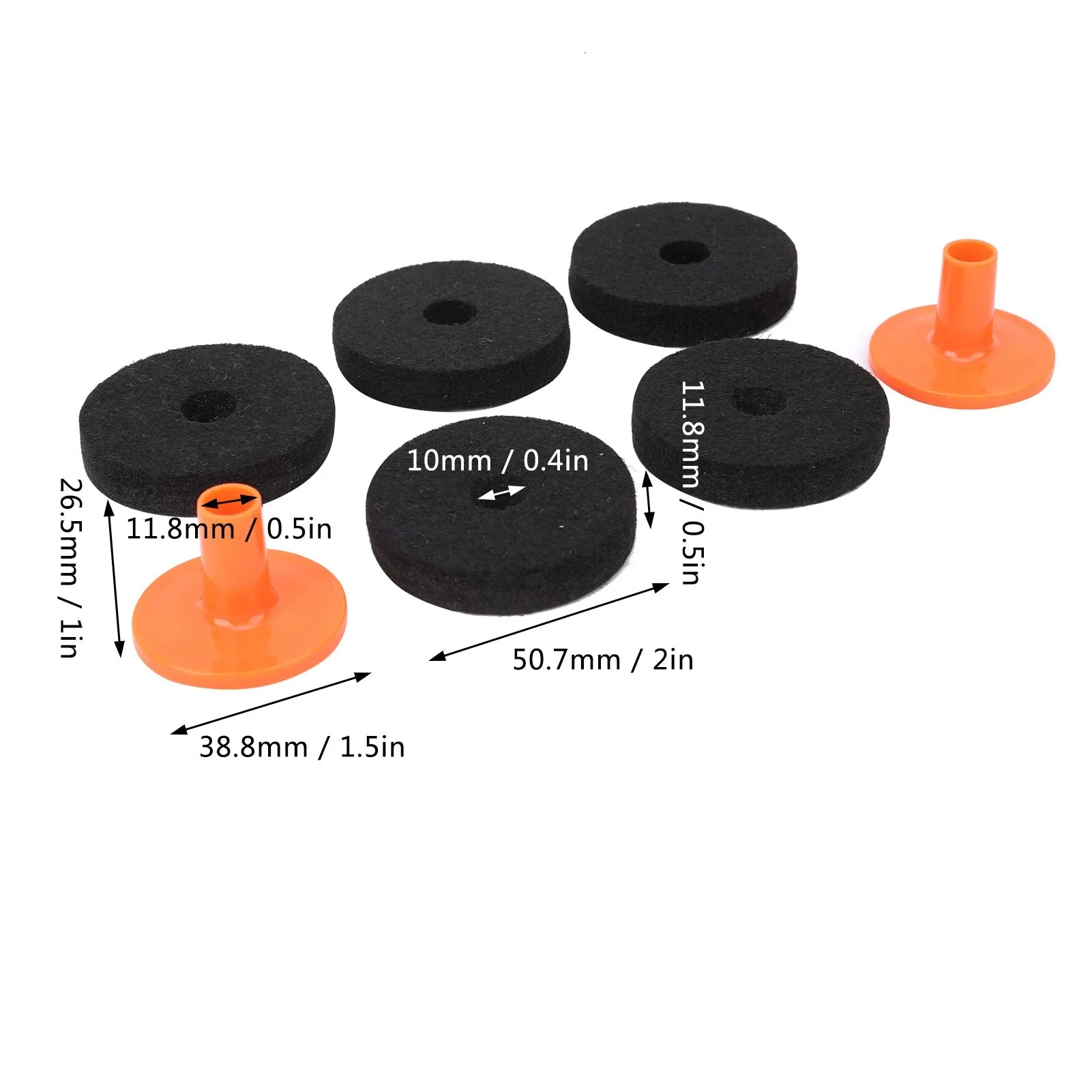 Cymbal Felt Pad, Long Service Life Drum Felt Pad Kit, for Drum Professionals 50mm (WC75) - Image 3