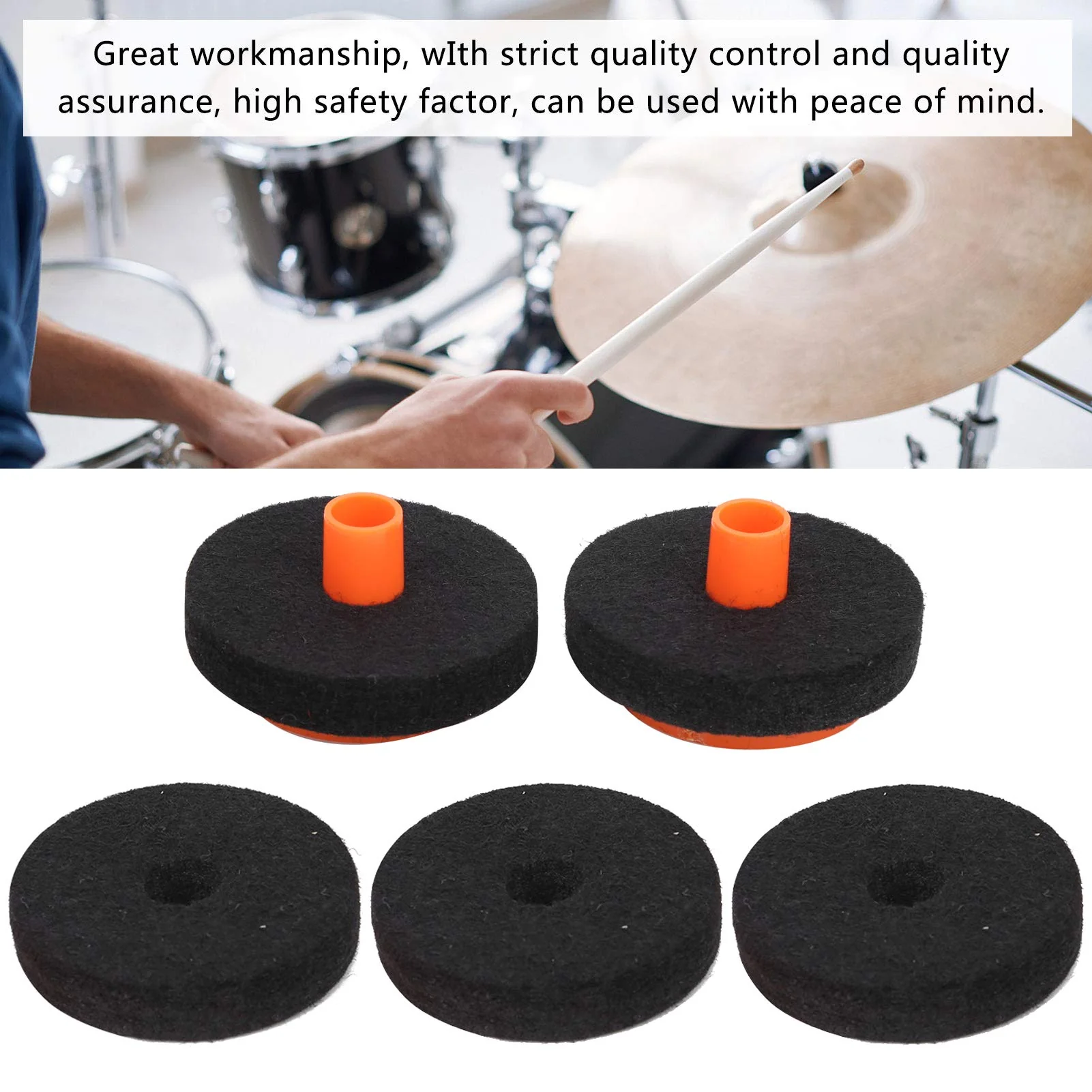 Cymbal Felt Pad, Long Service Life Drum Felt Pad Kit, for Drum Professionals 50mm (WC75) - Image 6
