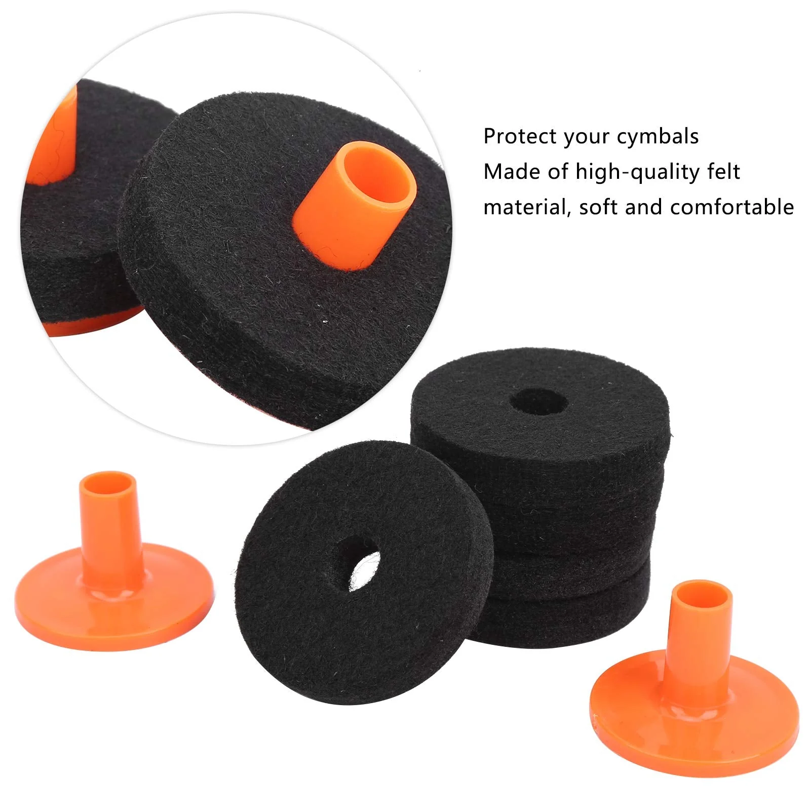 Cymbal Felt Pad, Long Service Life Drum Felt Pad Kit, for Drum Professionals 50mm (WC75) - Image 7