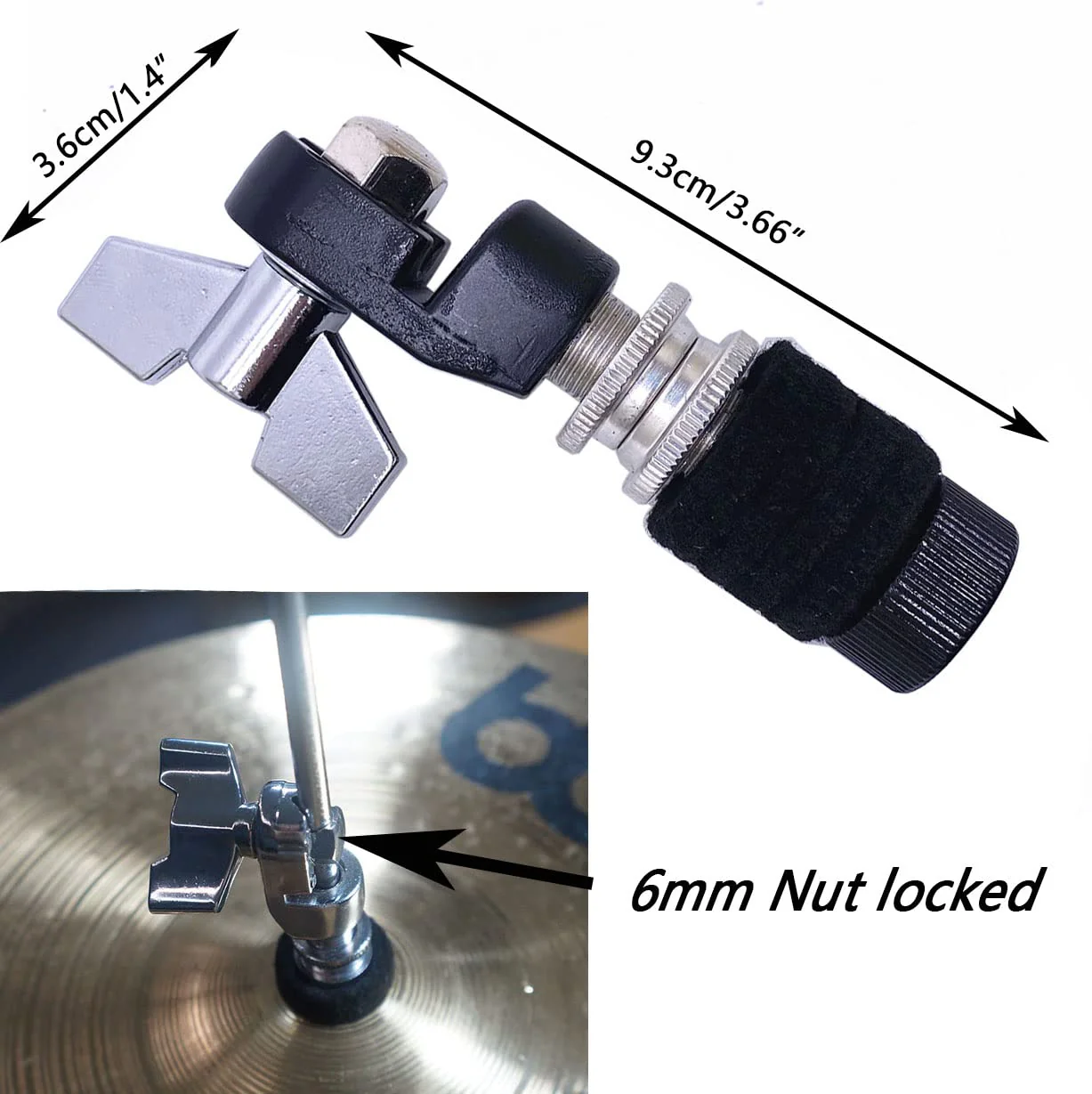 Cymbal Quick Release Nut & Hi Hat Clutch for Cymbal Jazz Drum Parts Accessories 4 Packs (Black) Black - Image 5
