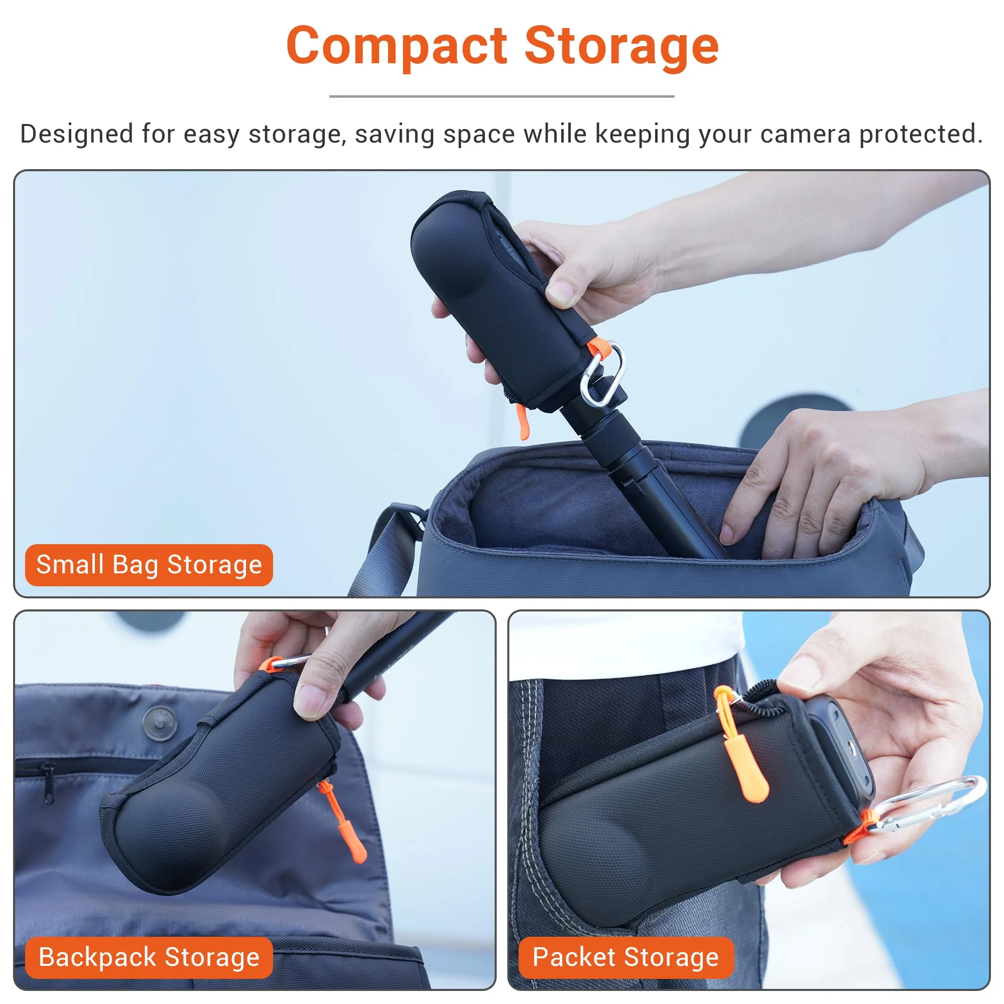 CYNOVA Case for Insta360 X4/X5 (for Original Lens Cap), Insta X5 Carrying Case with 2X Glass Screen Protector,Hard Shell Travel Protector Cover Compatible with Insta360 X5 Accessories Black - Image 8