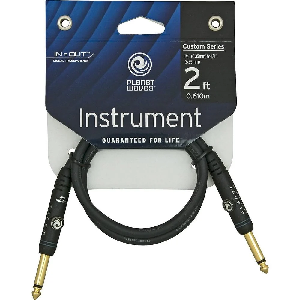 D’Addario Cable, Black, 2 Feet (PW-PC-02) Straight End - Image 3