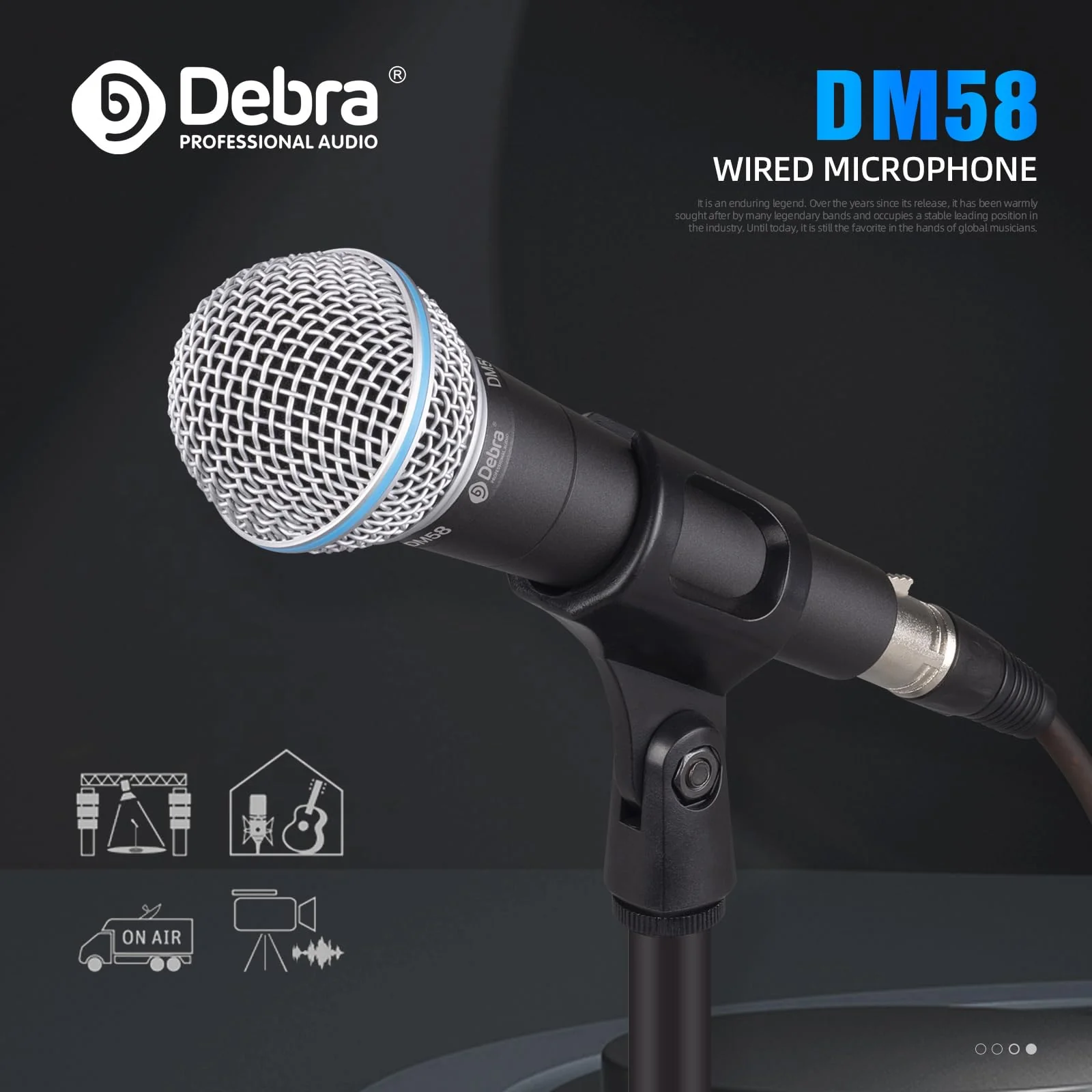 D Debra Wired Dynamic Microphone, Cardioid Dynamic Vocal Handheld Mic with Mic Clips, Suited for Speakers, Karaoke Singing Machine, Amp, Mixer Audio - Image 5