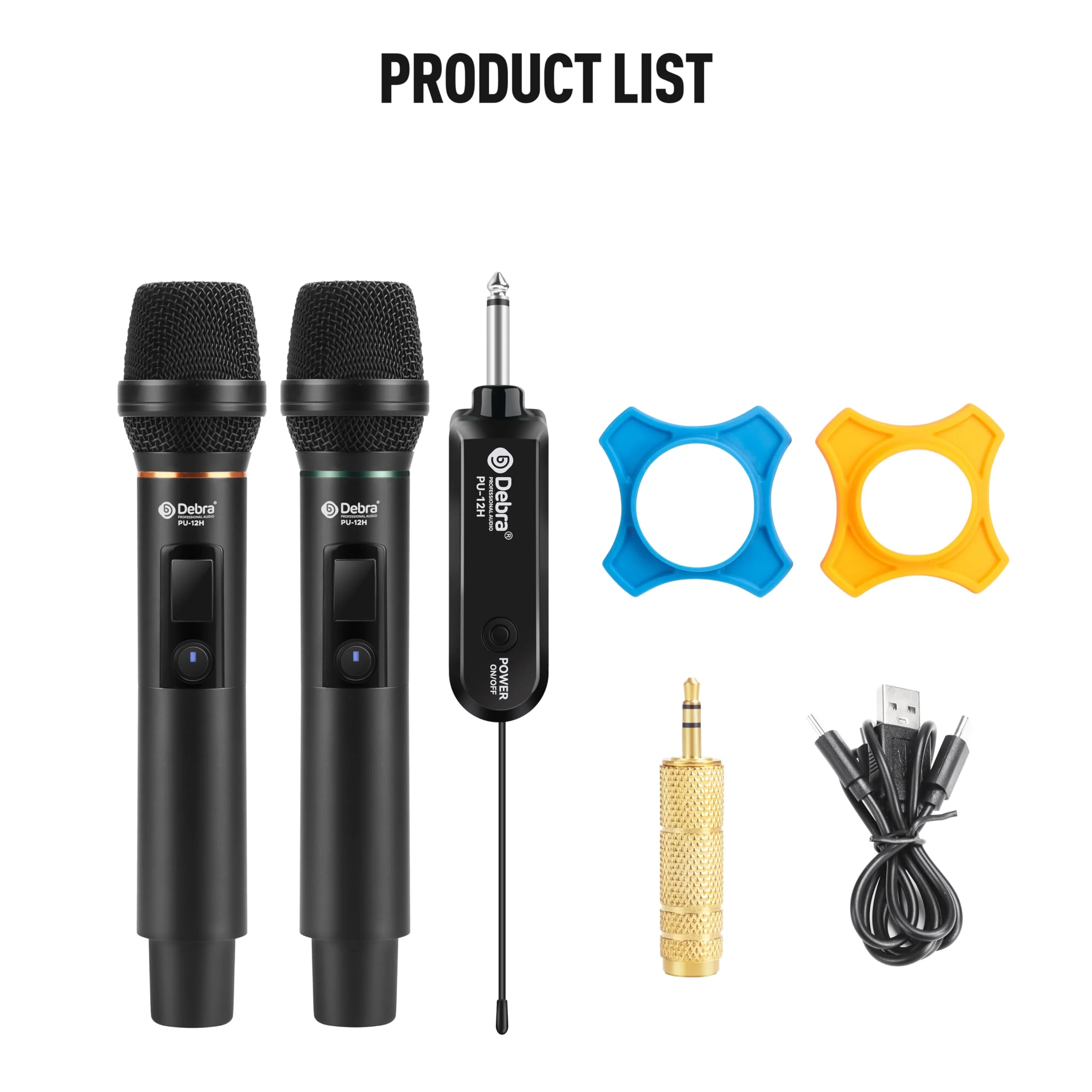 D Debra Wireless Microphone UHF Cordless Handheld Dynamic with Rechargeable Receiver and 30 Adjustable Frequency for Karaoke Singing, Wedding, DJ, Party, Speech, Church, Class Use, 200ft (PU-12H-02) PU-12H-02 - Image 6