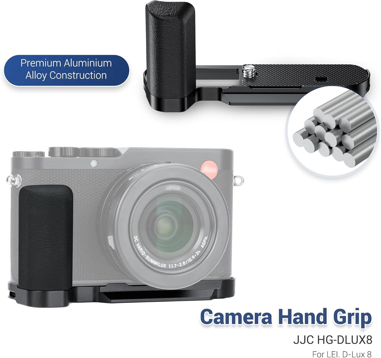 D-LUX8 Handgrip, L-Shape Bracket Handle for Leica D-LUX8 D-LUX 8 Camera, with Built-in Arca Quick Release Plate & Battery Compartment Opening, DLUX8 Hand Grip Holder Anti-Slip Microfiber Pads Design - Image 6