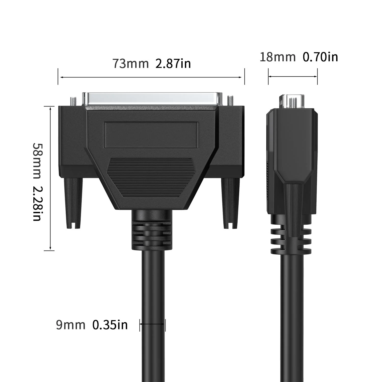 D-Sub 37 Pin Cable Shielded, DB37 Male to Female Cable 5FT, 37Pin DB37 Extension Cable- Black 5' - Image 3