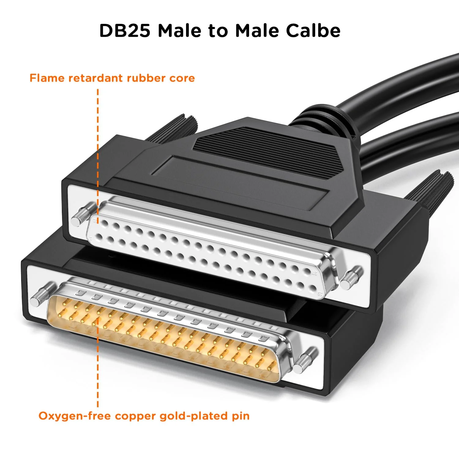 D-Sub 37 Pin Cable Shielded, DB37 Male to Female Cable 5FT, 37Pin DB37 Extension Cable- Black 5' - Image 5