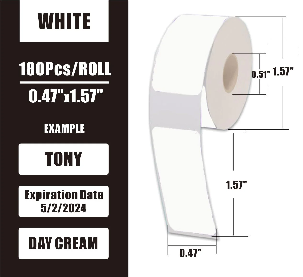 D30 Label Tape, 540 Labels 12x40mm White Thermal Label Paper for Phomemo D30 Labels Tape Printer Maker Tape Refill Replacement for Print Master D30 Labels Refill 12mm x 40mm (0.47 x 1.57 Inch) White 12 X 40 Mm White 3 Rolls - Image 2
