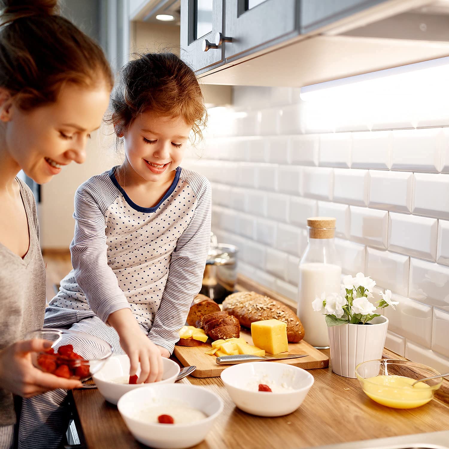 da LIGHT LED Under-Unit Light Kitchen 14 W 87.5 cm 1250 lm 4000 K Neutral White Under-Unit Light Strip Kitchen Lamp Cabinet Lighting Super Bright White for Kitchen Cabinet Expandable with Plug-In 4000 K, Set of 1 87.5cm - Image 6