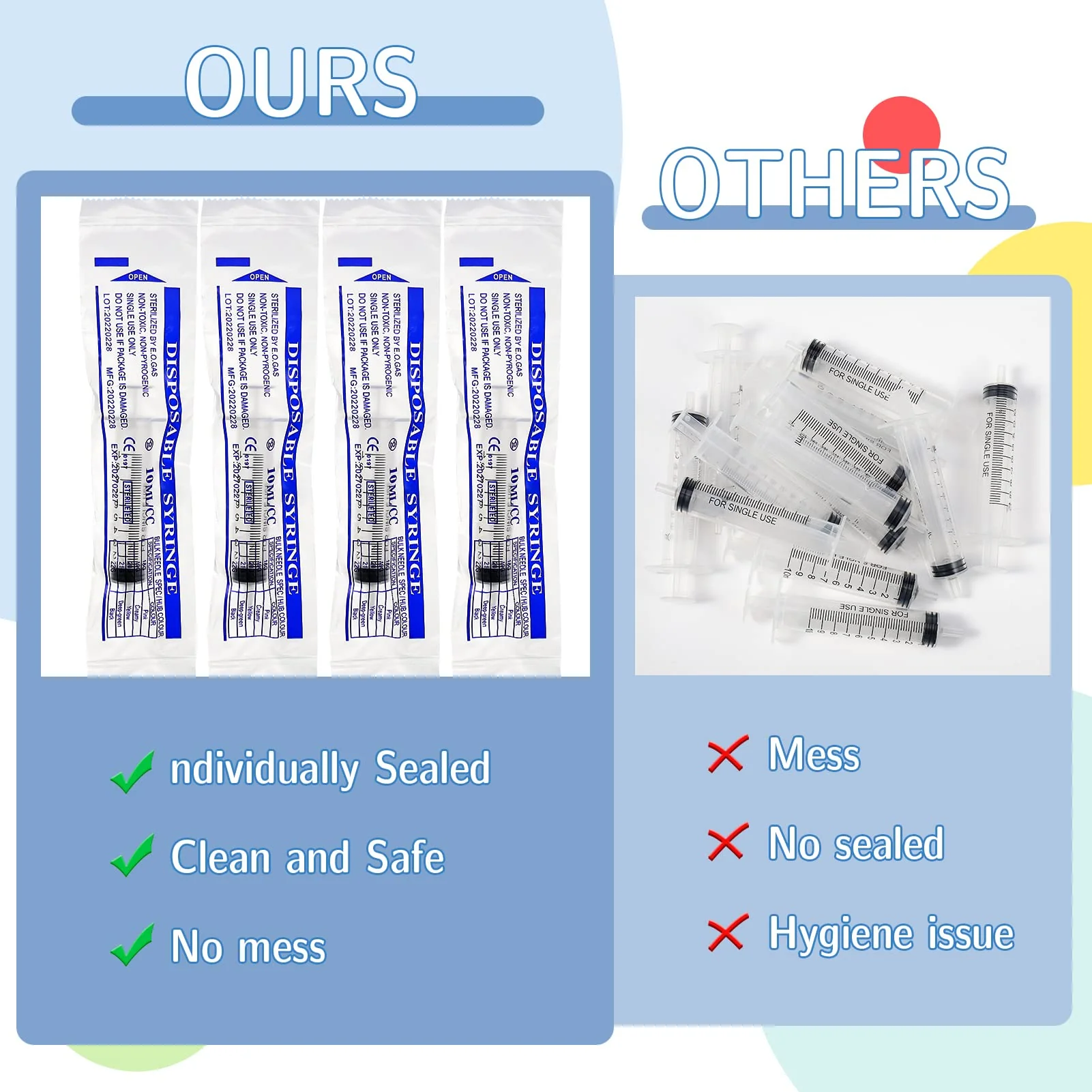 Dacitiery Pack of 20 Syringes, 10 ml Needleless Sterile Syringes for Small Pet Feeding, Scientific Laboratories, Plant Watering, Industrial Precision Application - Image 4