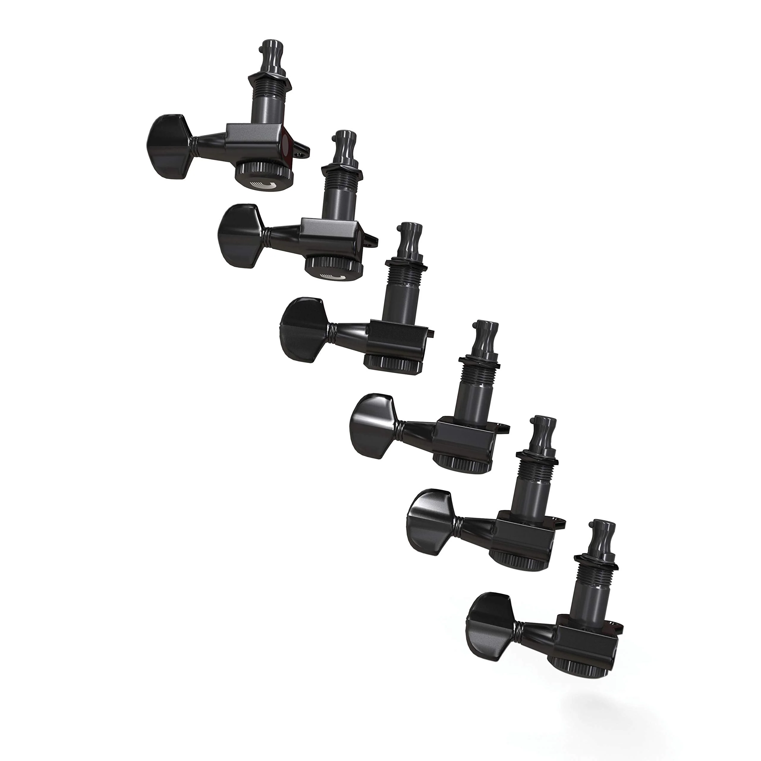 D'Addario Accessories Auto-Trim Tuning Machines - Locking Tuners for Guitars - 6 In Line Setup, Black - Image 2