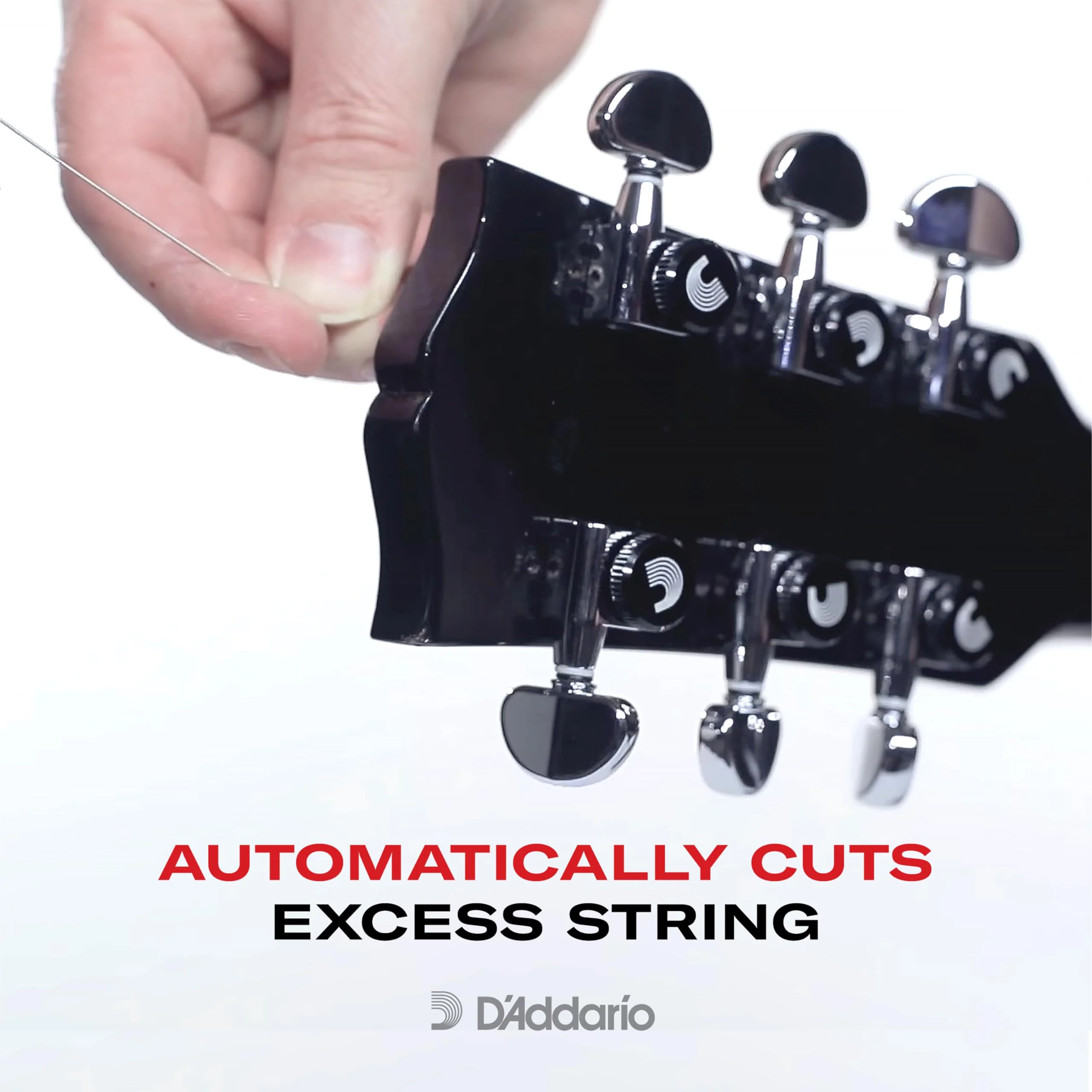 D'Addario Accessories Auto-Trim Tuning Machines - Locking Tuners for Guitars - 6 In Line Setup, Black - Image 3