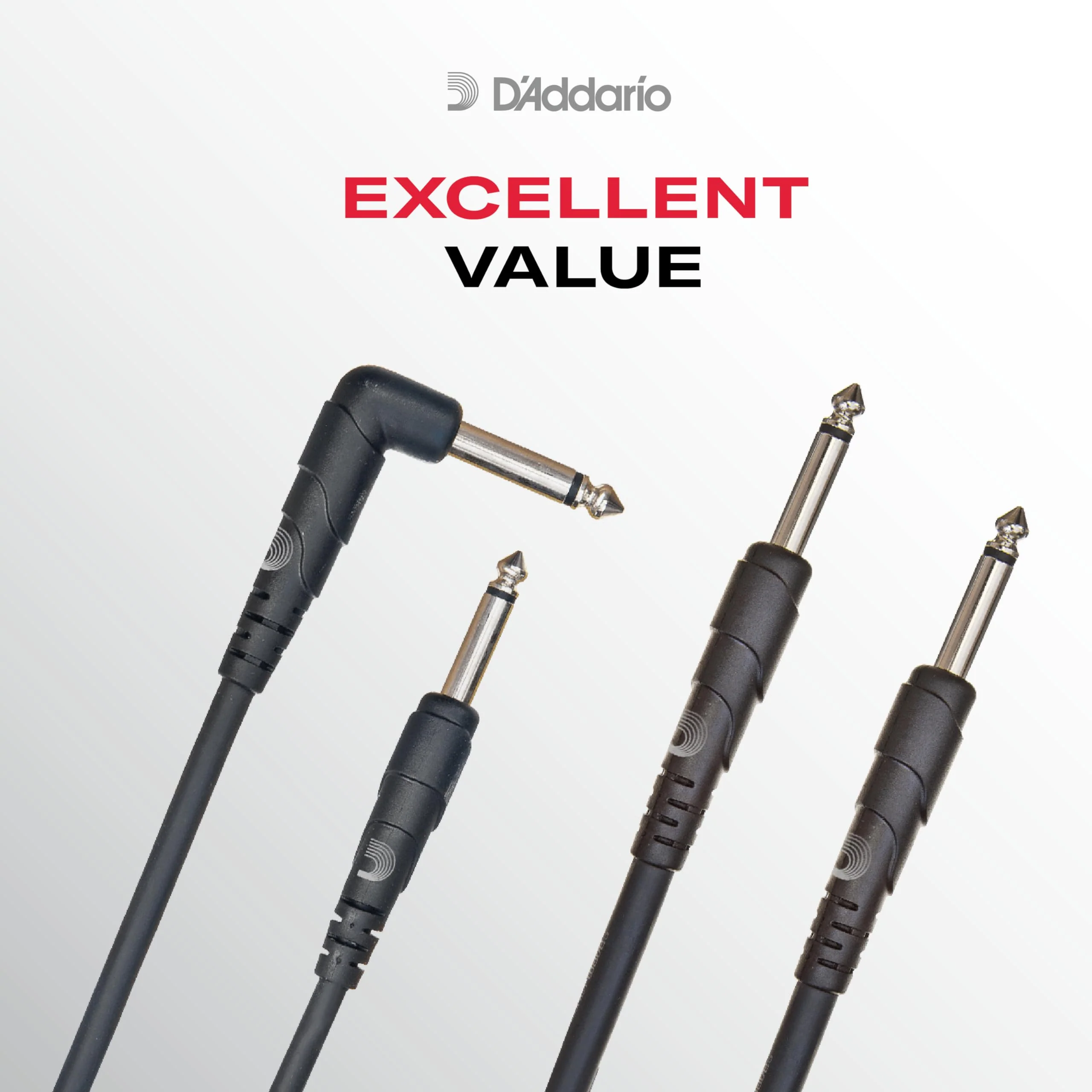 D'Addario Accessories Cable, Black, 10 feet (PW-CGTRA-10) Right Angle - Image 2