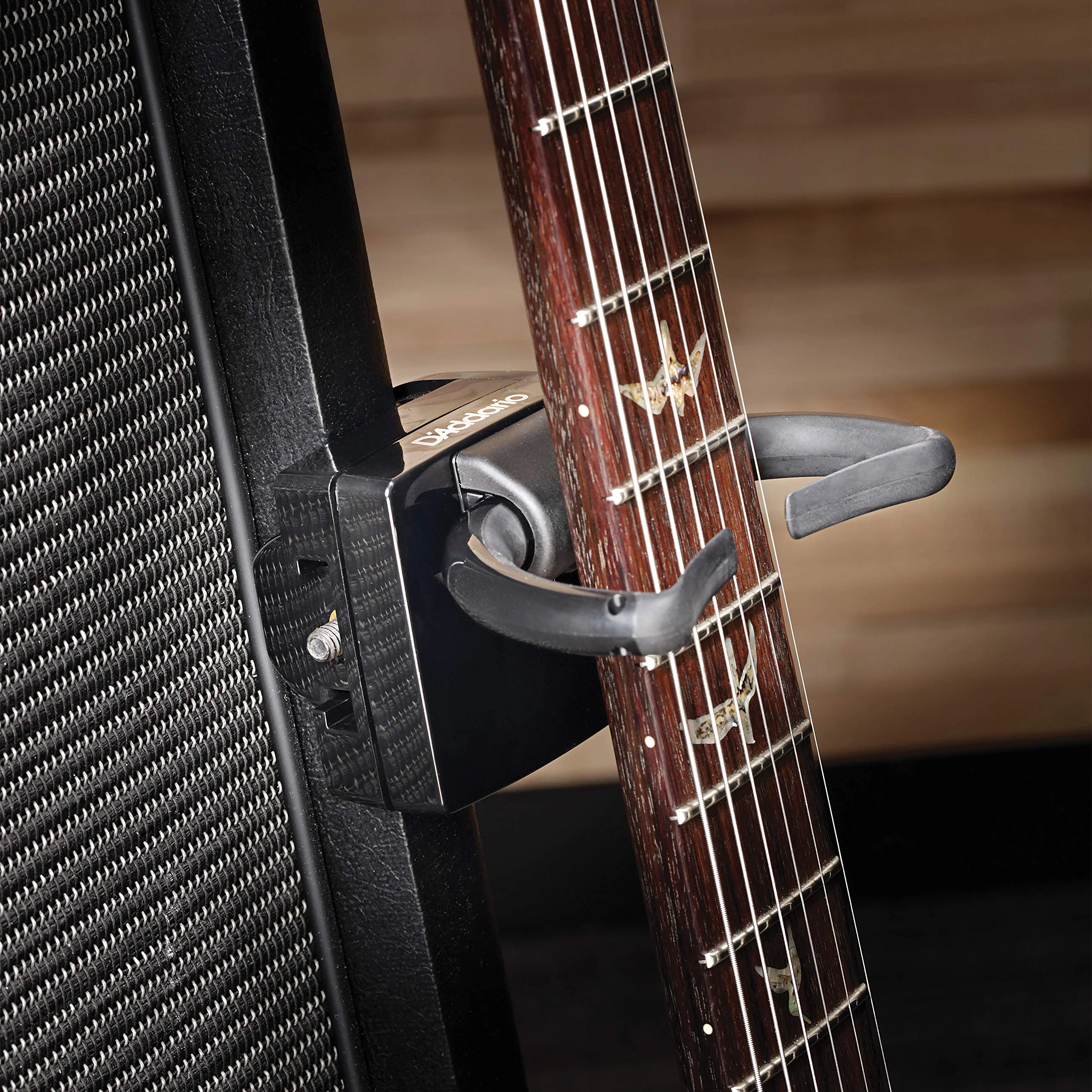 D'Addario Accessories Guitar Dock - Adjustable Clamp Guitar Neck Rest - Fits to Any Flat Surface with Edge - Rotates for Multiple Angles - Image 4