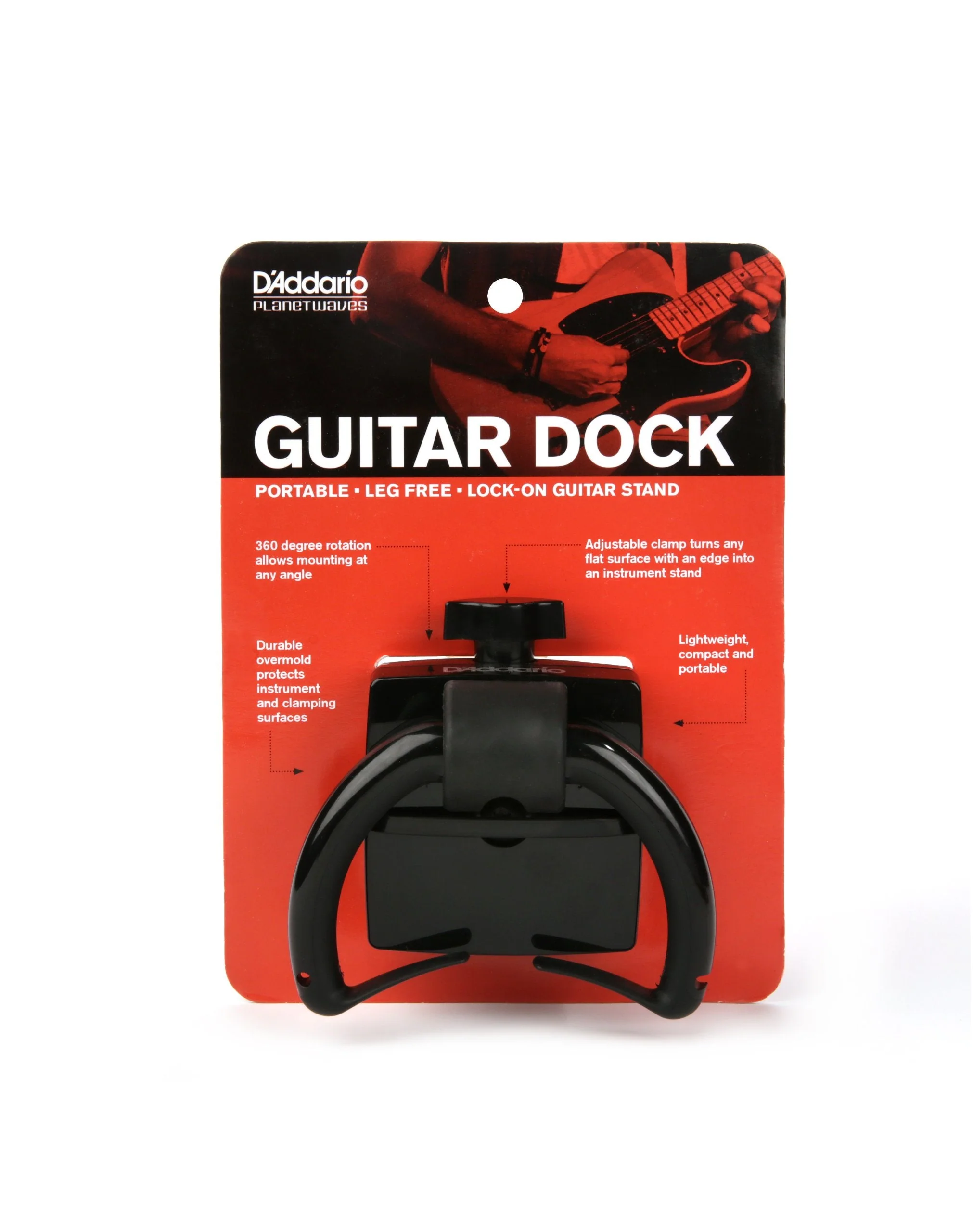 D'Addario Accessories Guitar Dock - Adjustable Clamp Guitar Neck Rest - Fits to Any Flat Surface with Edge - Rotates for Multiple Angles - Image 5
