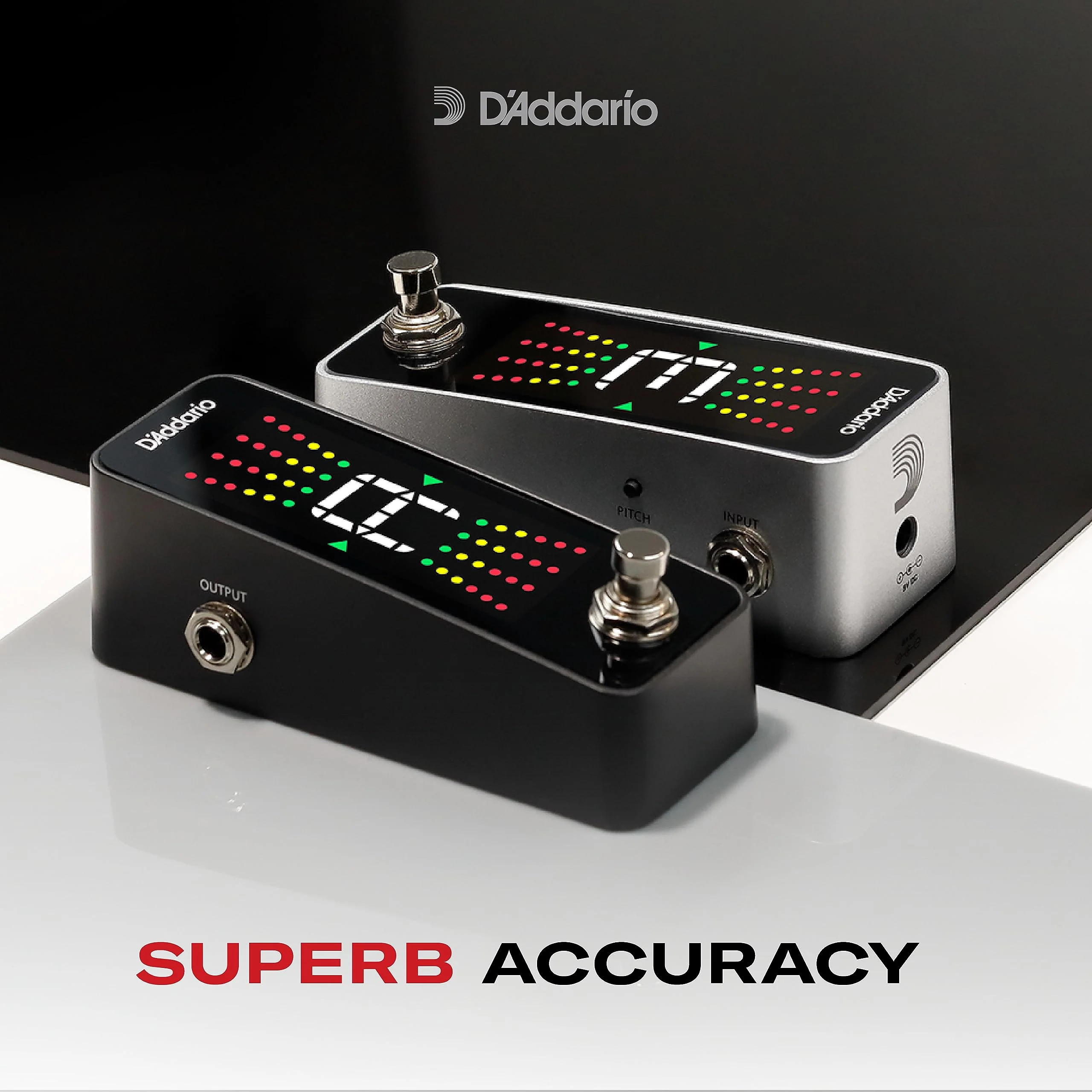 D'Addario Accessories Guitar Tuner Pedal - Chromatic Tuner for Electric Guitars, Bass Guitars and More - Rugged Aluminum Enclosure - Fast and Accurate - True Bypass with Full Color Display Pedal Tuner - Image 3