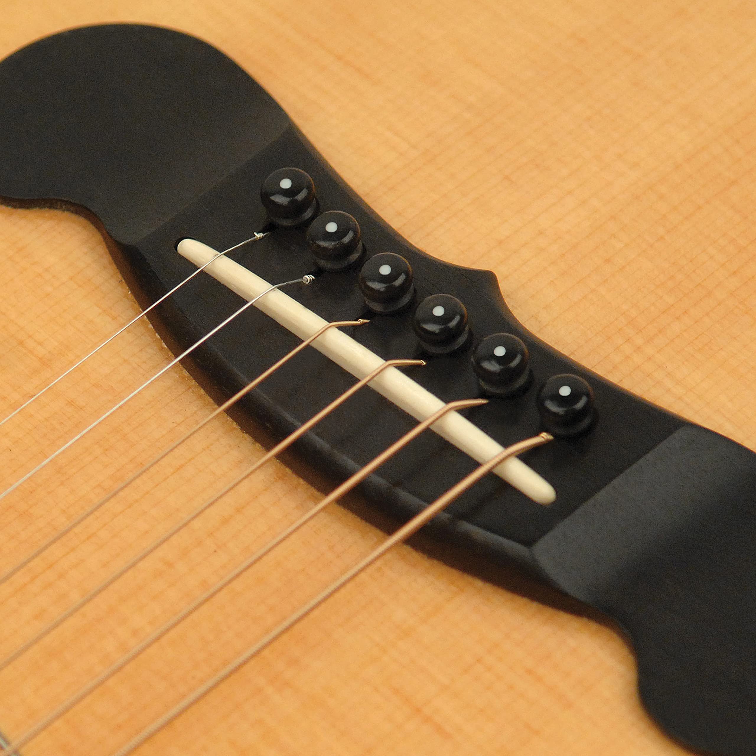 D'Addario Accessories Injected Molded Bridge Pins with End Pin Set, Ebony with Ivory Dot - Image 2