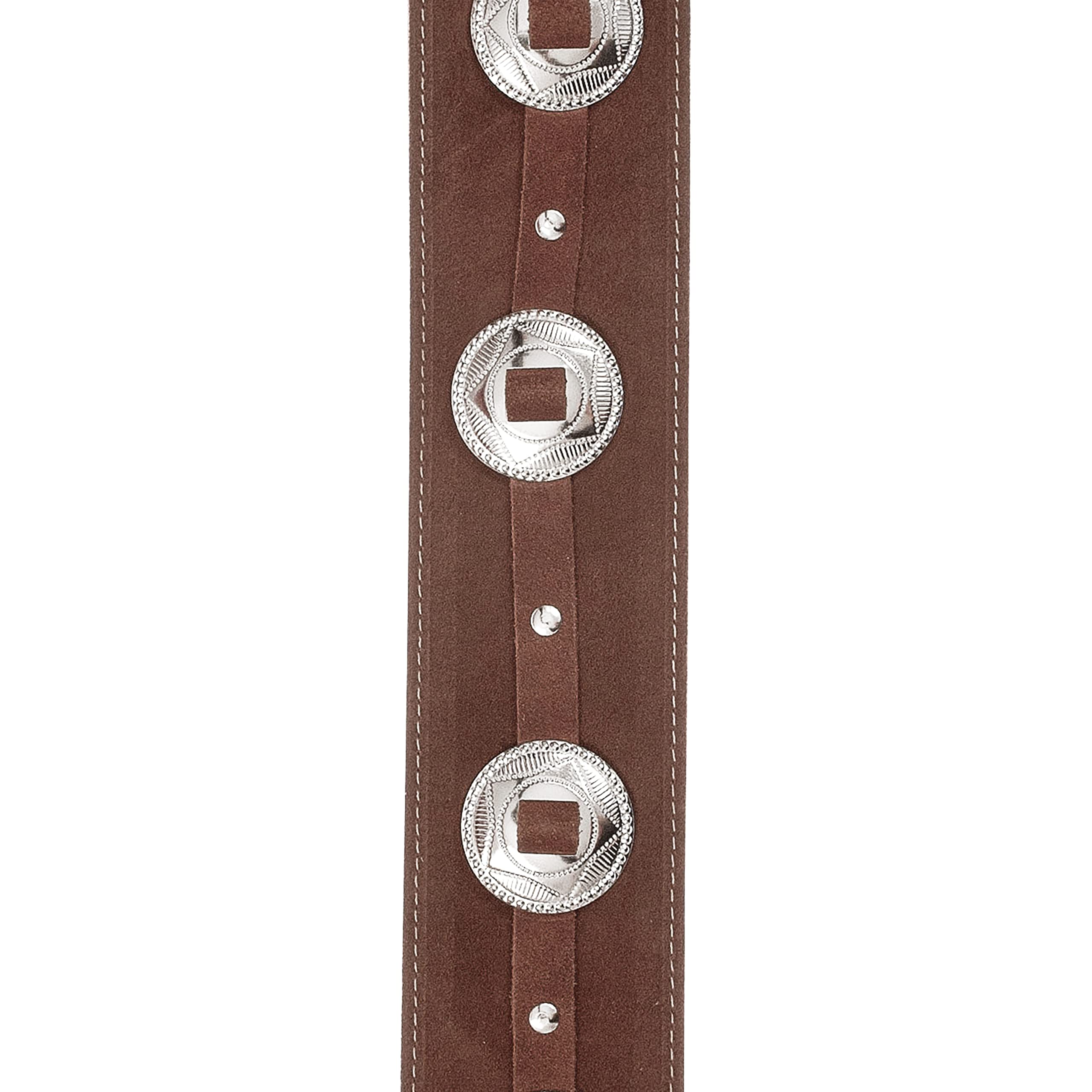 D'Addario Accessories Leather Guitar Strap Conchos Brown - Image 2