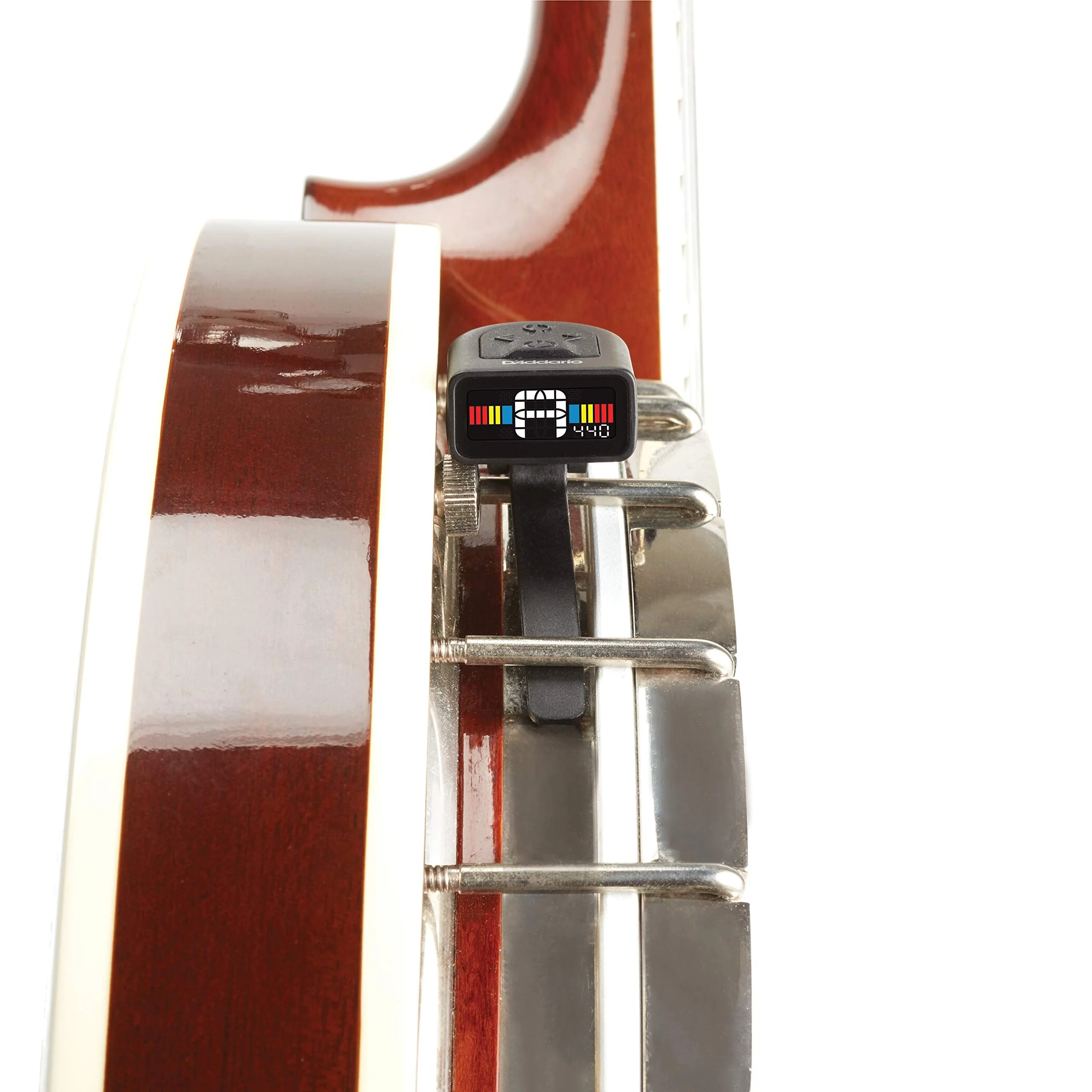 D'Addario Accessories Micro Banjo Tuner - Multi-color display - Digital Tuner - Non Marring Hoop Bracket - Fast & Accurate Tuning - Visual Metronome - Image 3