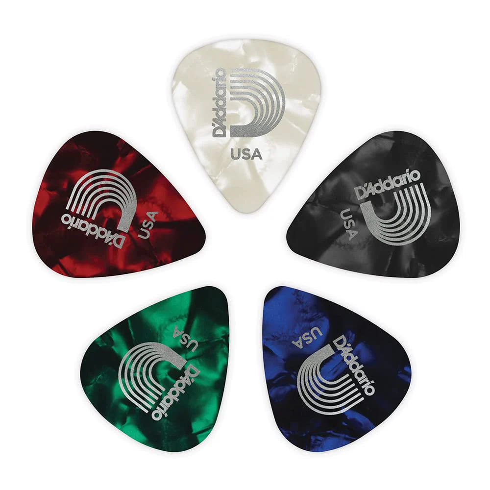 D'Addario Celluloid Guitar Picks - Guitar Accessories - Guitar Picks for Acoustic Guitar, Electric Guitar, Bass Guitar - Natural Feel, Warm Tone - Assorted, Medium 0.70mm, 10 Count (Pack of 1) 10-pack - Image 2