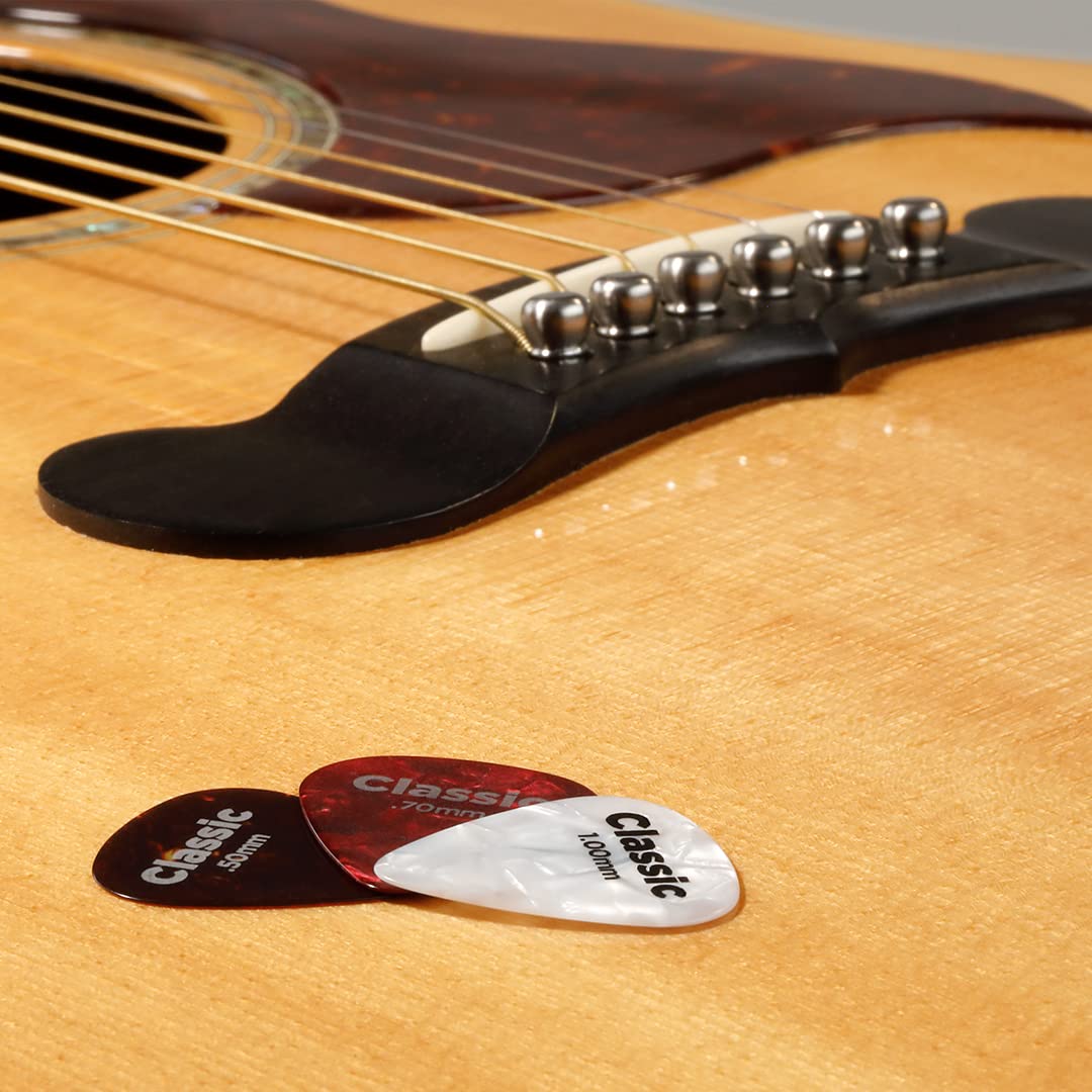 D'Addario Celluloid Guitar Picks - Guitar Accessories - Guitar Picks for Acoustic Guitar, Electric Guitar, Bass Guitar - Natural Feel, Warm Tone - Assorted, Medium 0.70mm, 10 Count (Pack of 1) 10-pack - Image 3