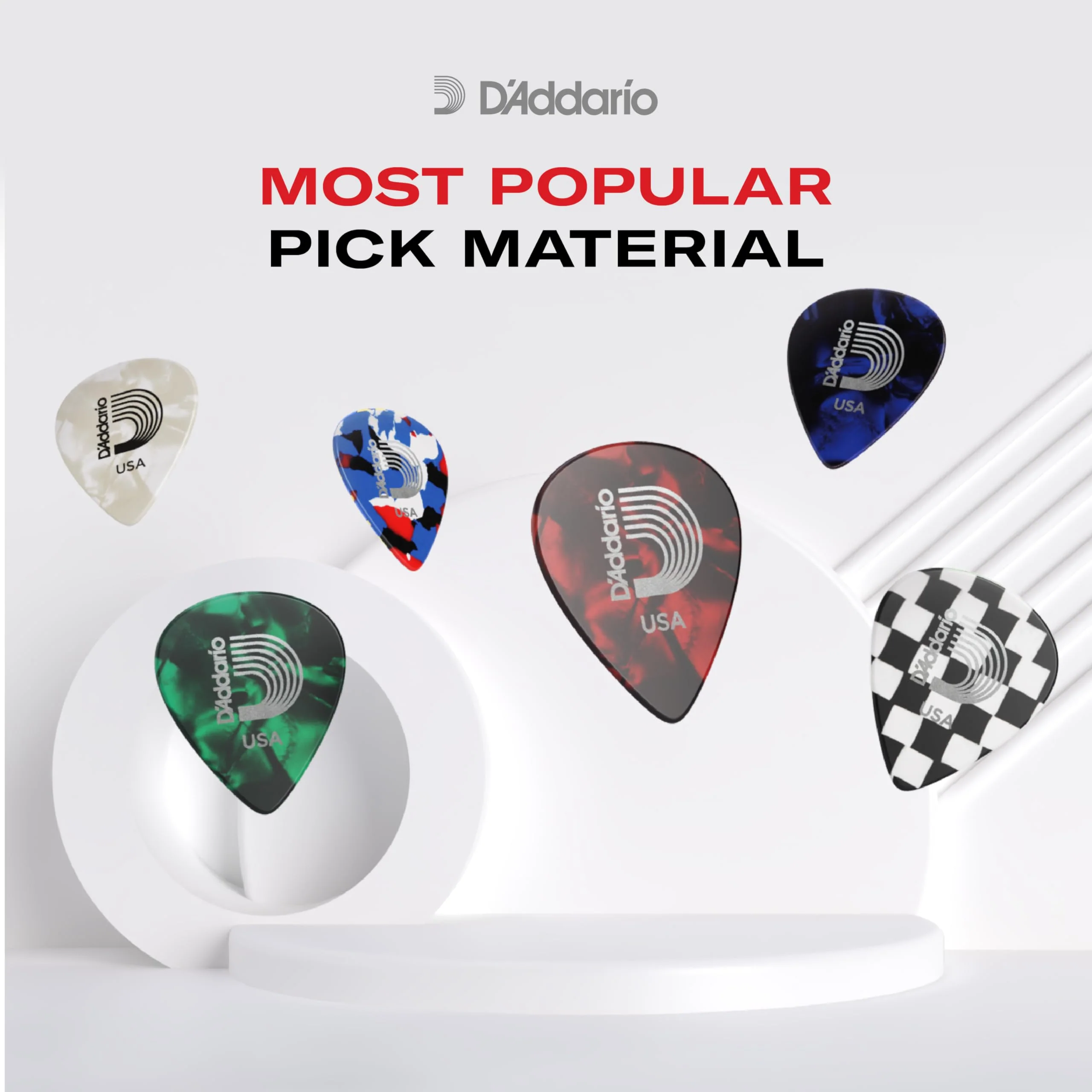 D'Addario Checkerboard Celluloid Guitar Picks, Heavy, 100 Pack 100-pack 1mm-Heavy - Image 2