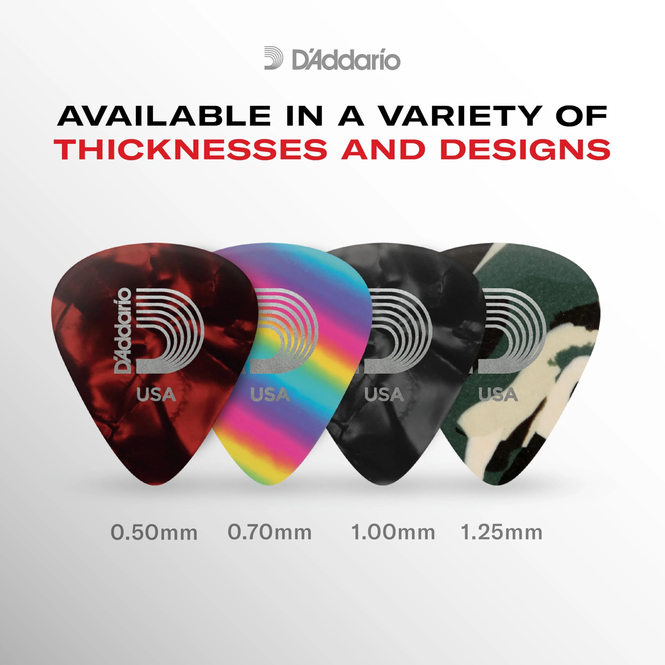 D'Addario Checkerboard Celluloid Guitar Picks, Heavy, 100 Pack 100-pack 1mm-Heavy - Image 4